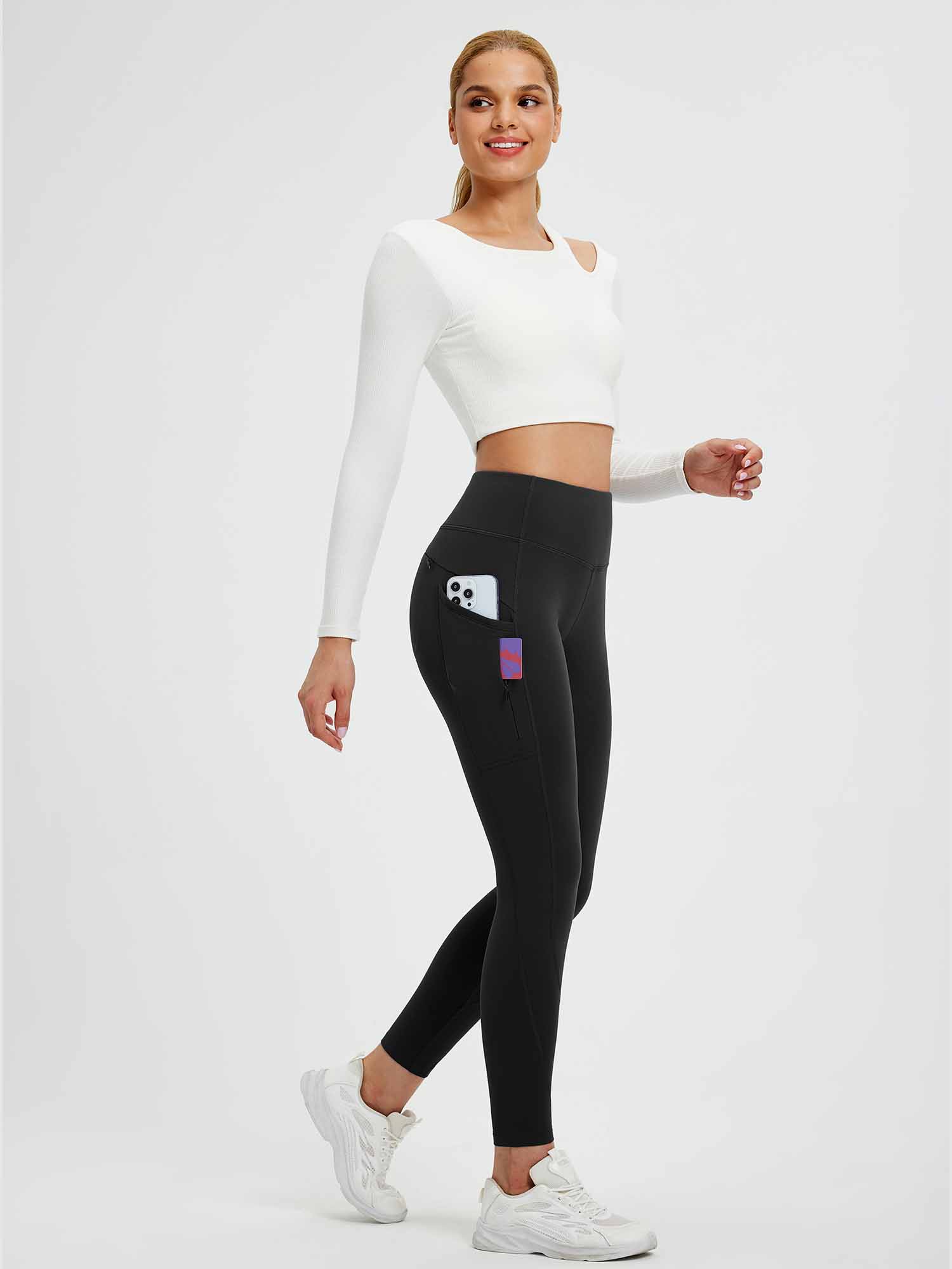 25" Fleece-Lined Yoga Leggings - Image 6