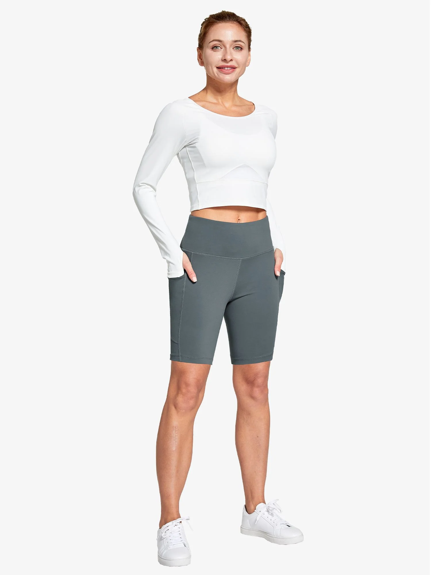 Women's 6" High-Waisted Biker Shorts - Image 26