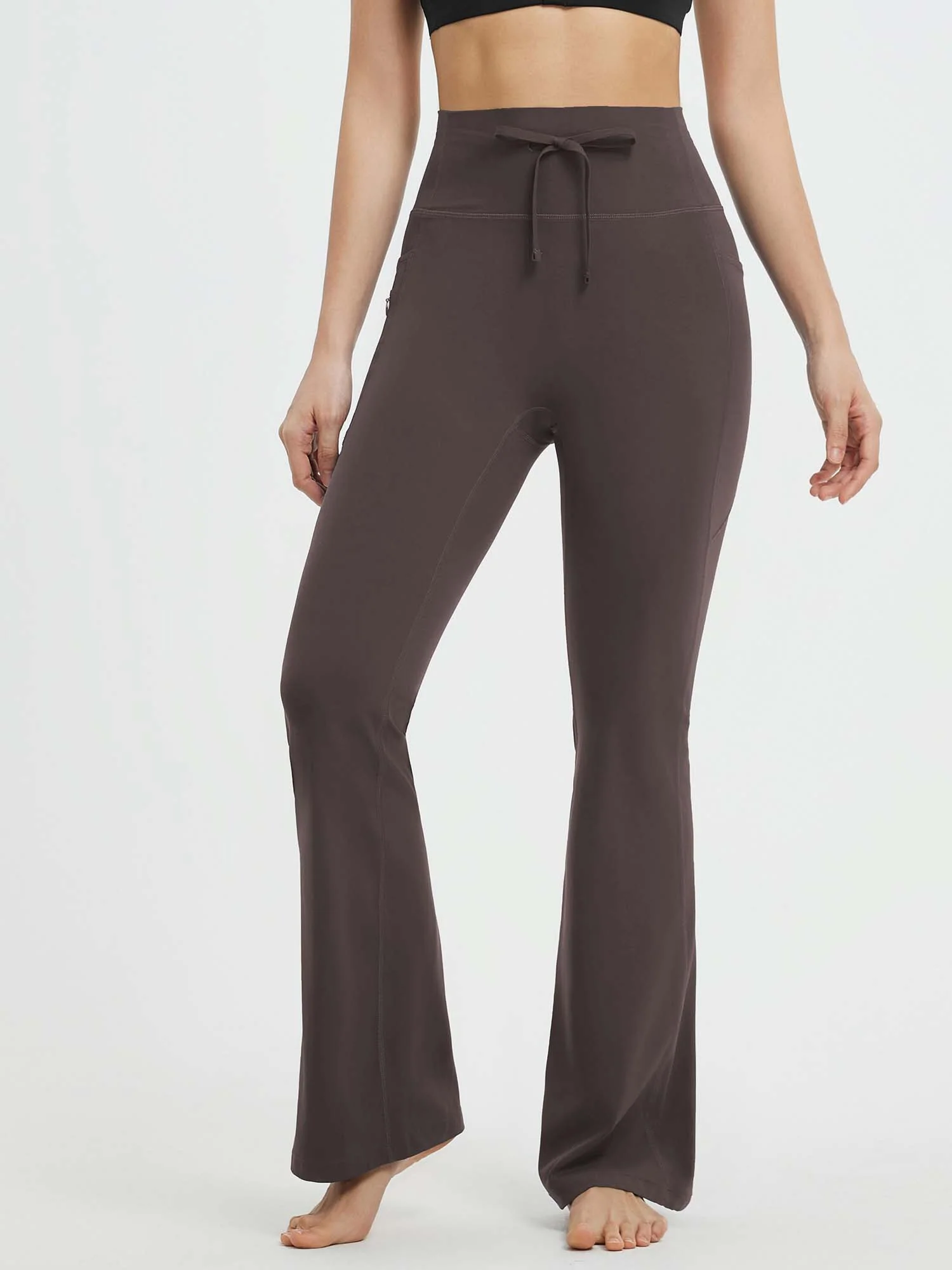 All-Season Drawstring High-Waist Flare Yoga Pants - Image 13