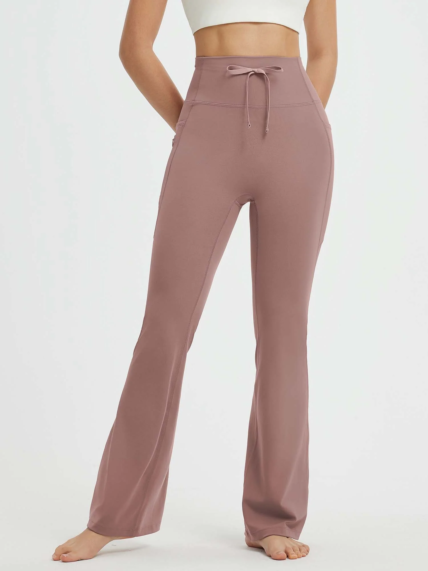 All-Season Drawstring High-Waist Flare Yoga Pants - Image 25
