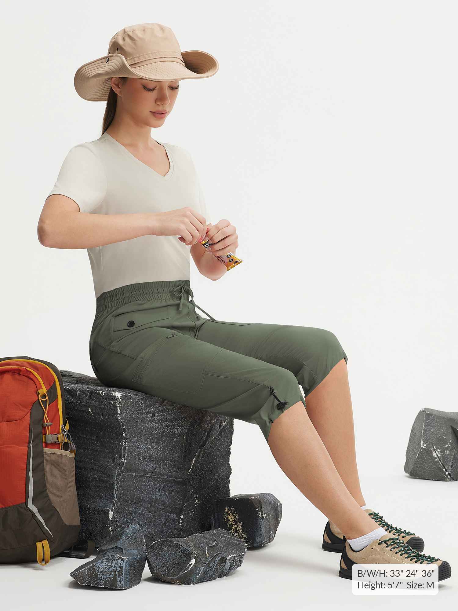 Baleaf 7 Pockets Lightweight Cargo Capri Pants 19'' - Image 32