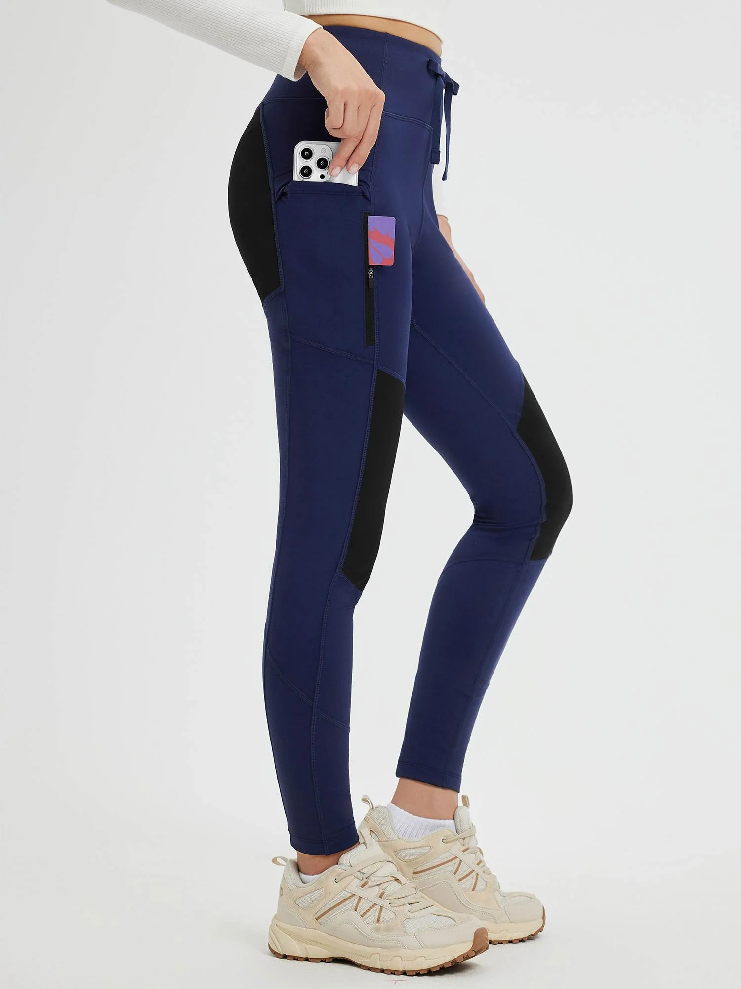 Outdoor Multi-Pocket Slim-Fit Knit Fleece Pants - Image 17