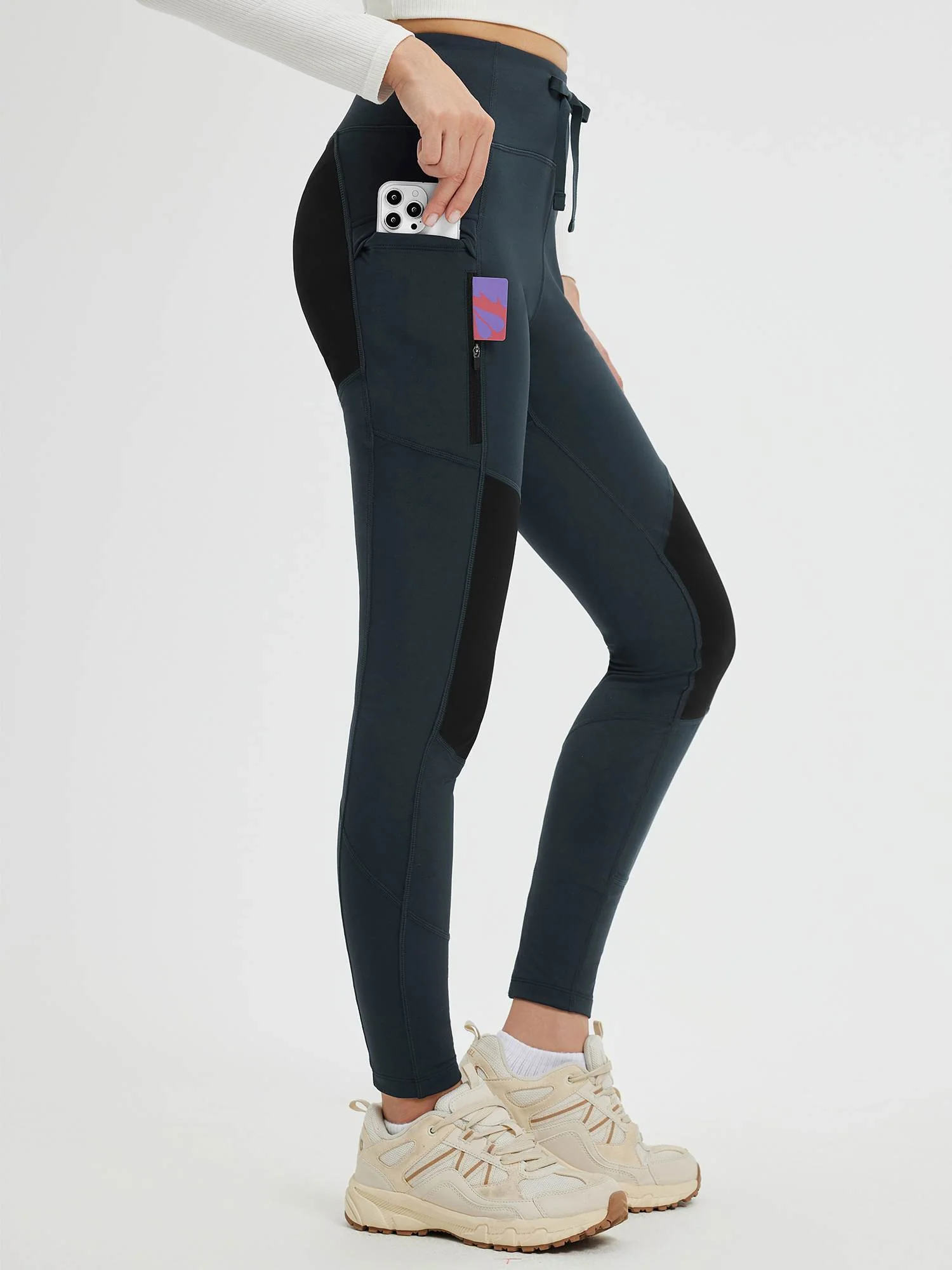 Outdoor Multi-Pocket Slim-Fit Knit Fleece Pants - Image 23