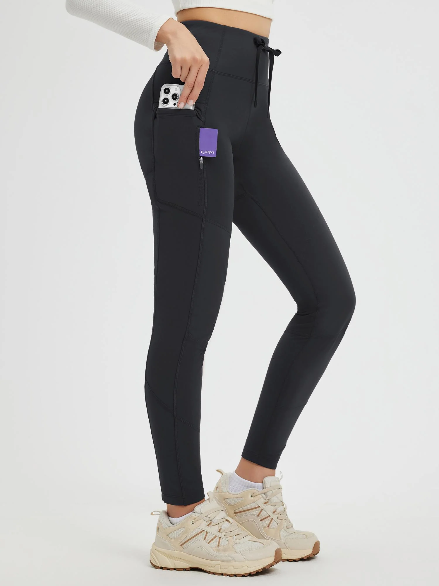 Outdoor Multi-Pocket Slim-Fit Knit Fleece Pants - Image 3