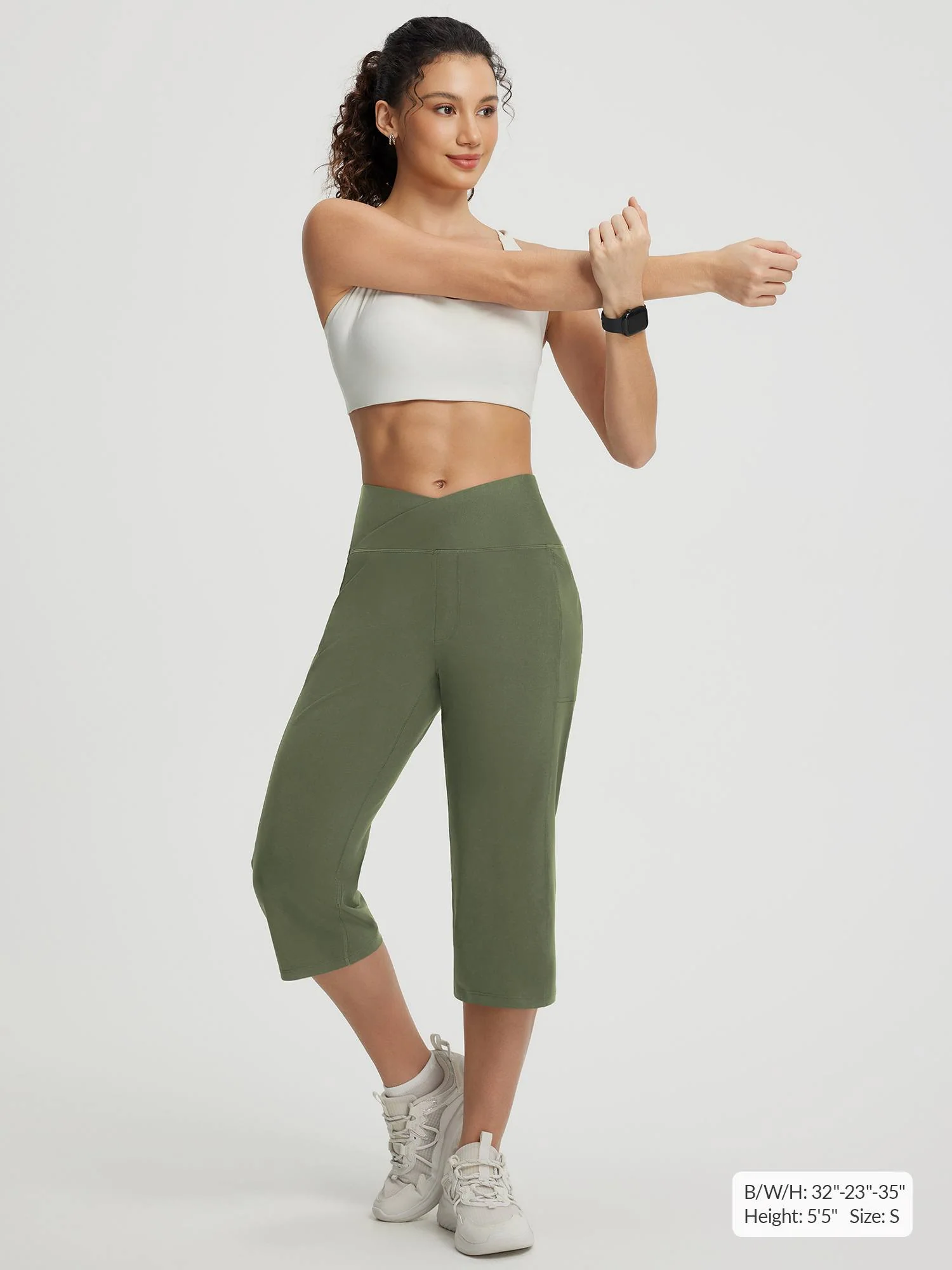 Baleaf V Cross Straight Leg Capri Pants 18" - Image 14