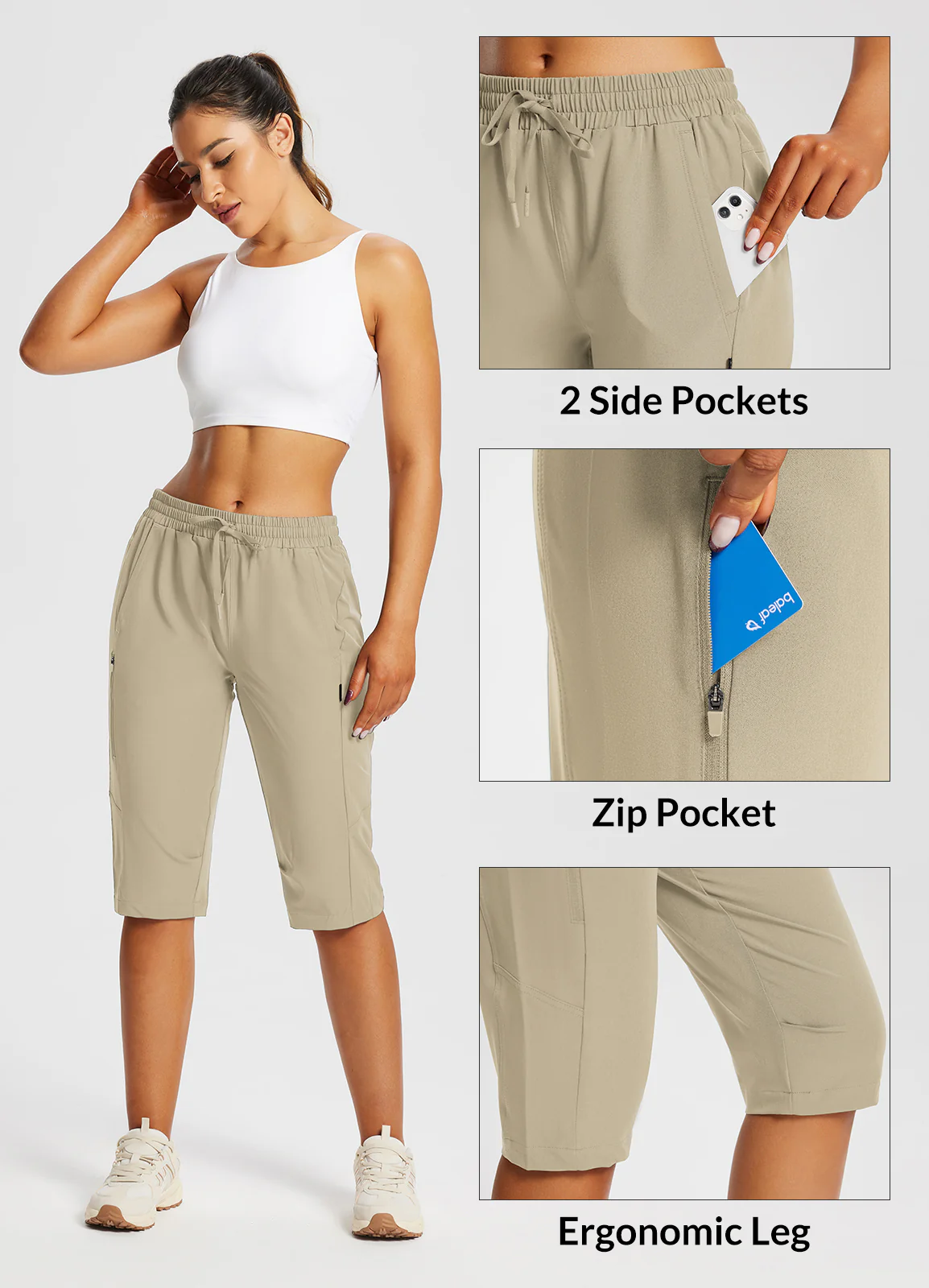 Laureate UPF50+ DWR Pocketed Capris - Image 3