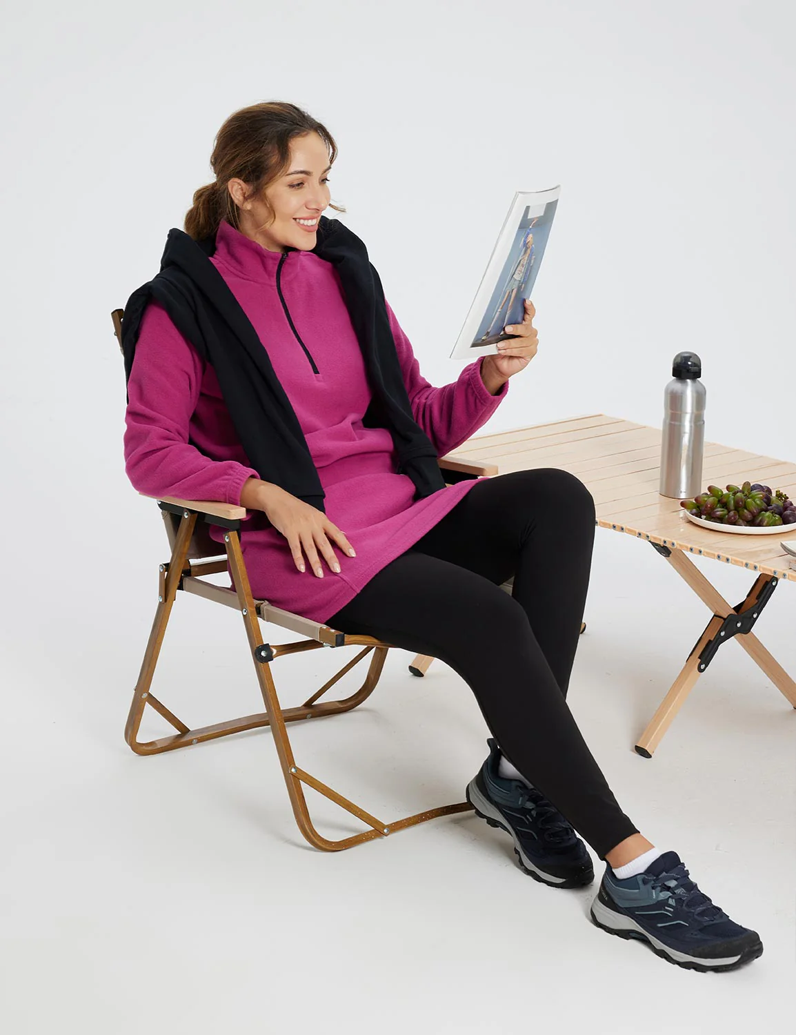 Long-Sleeve Quarter Zip Thermal Tunic Dress - Image 12