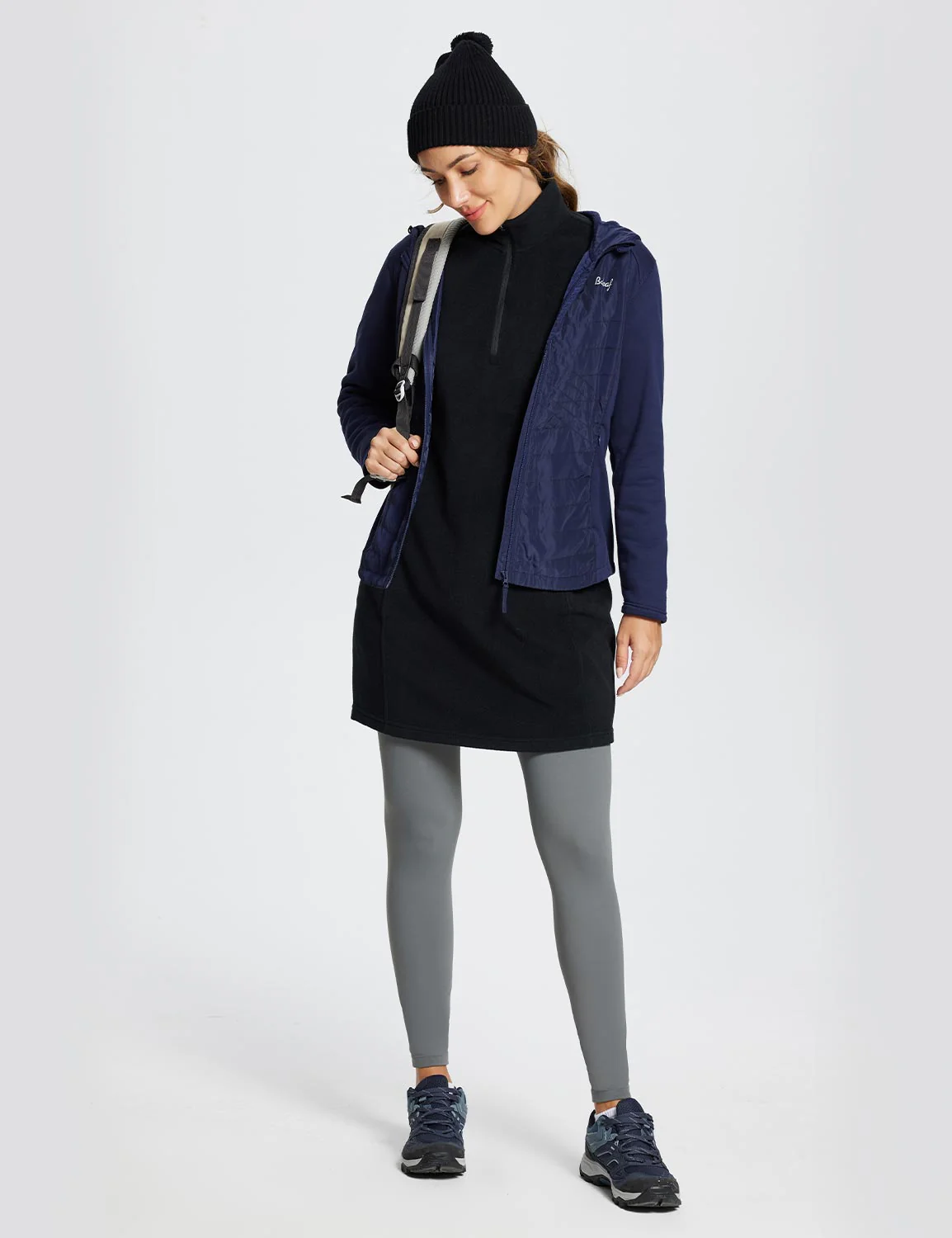 Long-Sleeve Quarter Zip Thermal Tunic Dress - Image 20