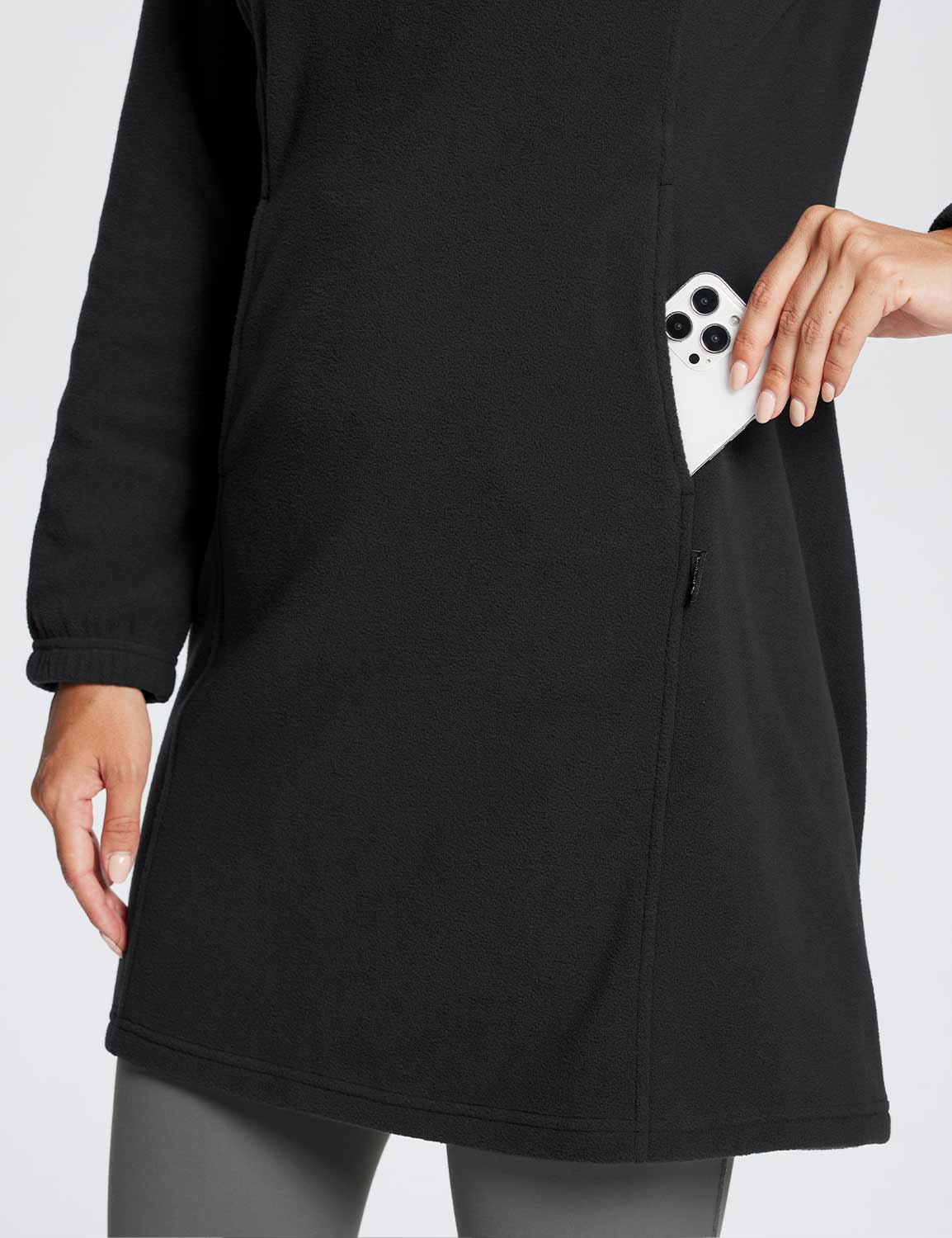 Long-Sleeve Quarter Zip Thermal Tunic Dress - Image 24