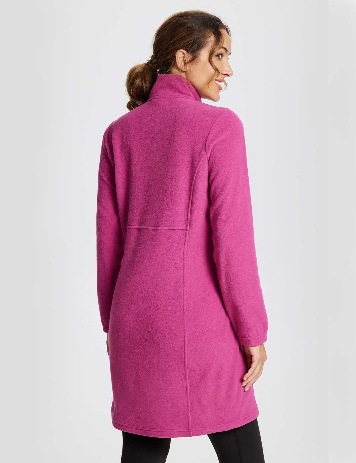 Long-Sleeve Quarter Zip Thermal Tunic Dress - Image 3