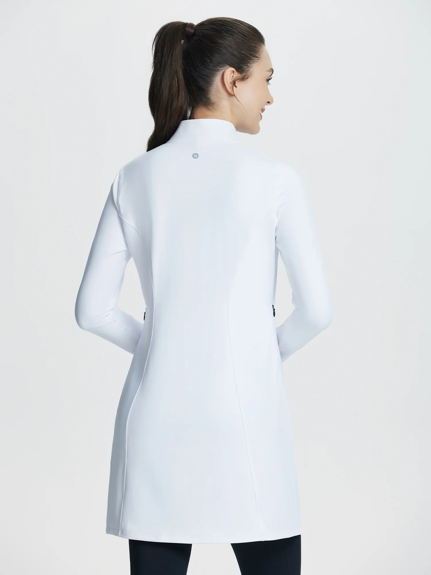 Quarter Zip Fleece Lined Knee Length Tunic Dress - Image 10