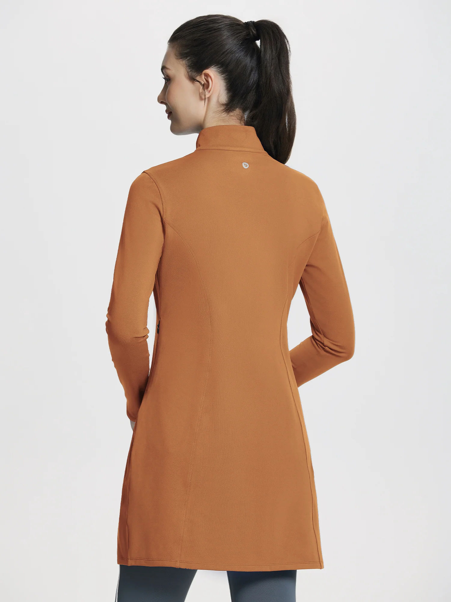 Quarter Zip Fleece Lined Knee Length Tunic Dress - Image 16
