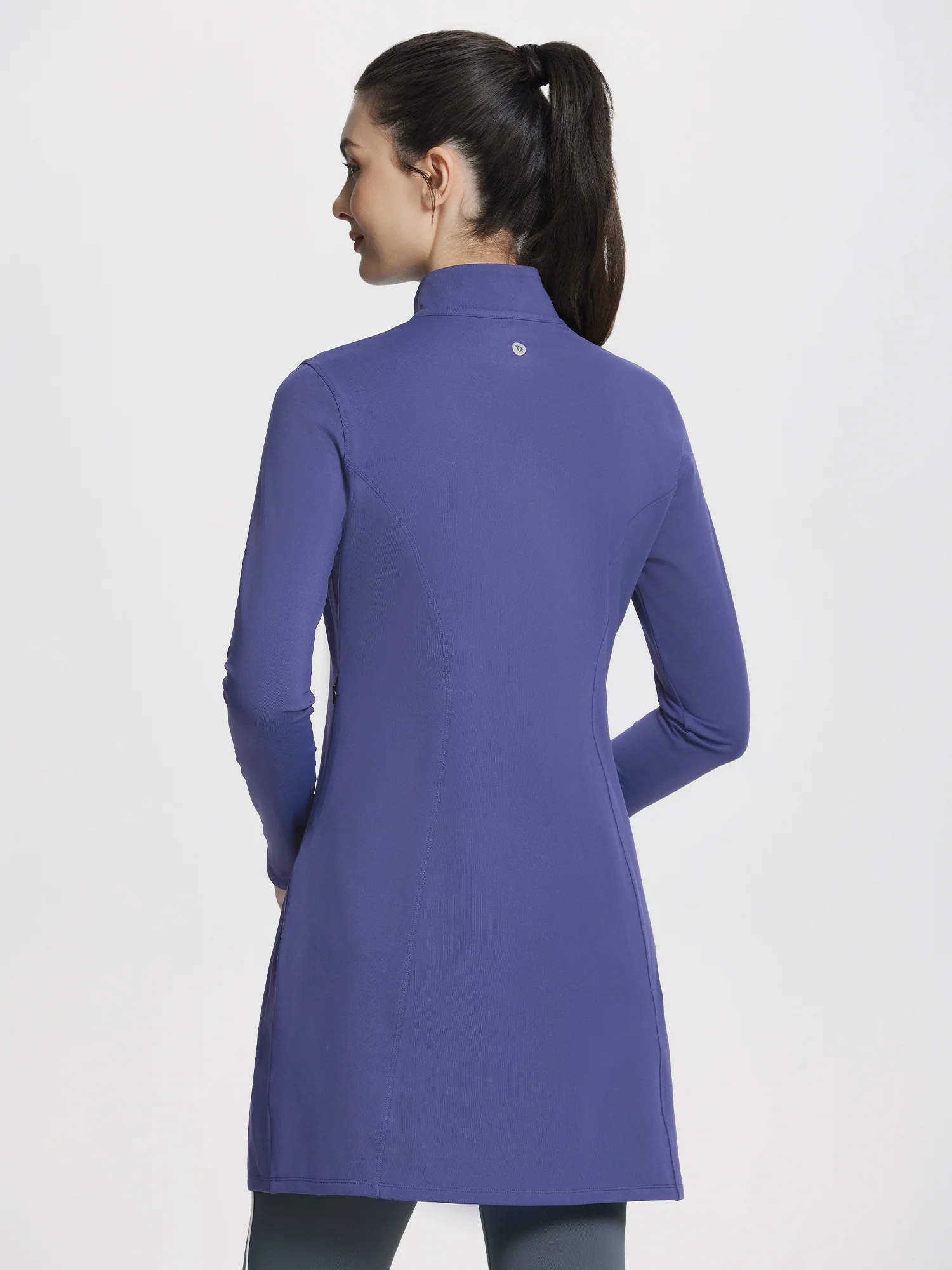 Quarter Zip Fleece Lined Knee Length Tunic Dress - Image 22