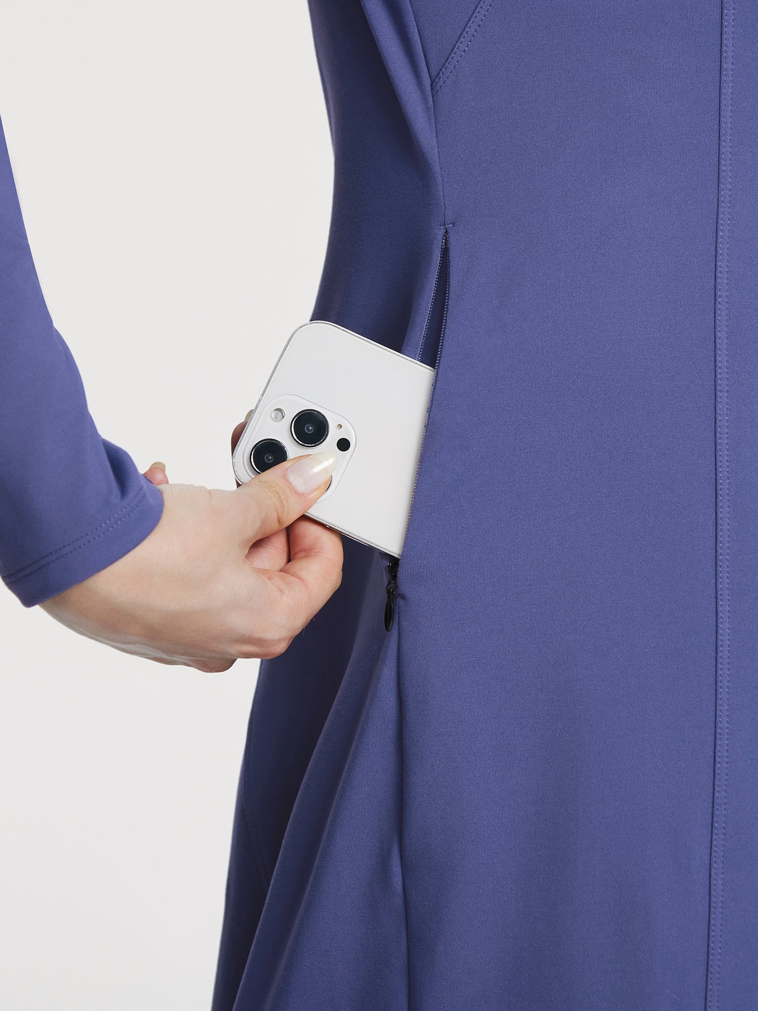 Quarter Zip Fleece Lined Knee Length Tunic Dress - Image 24
