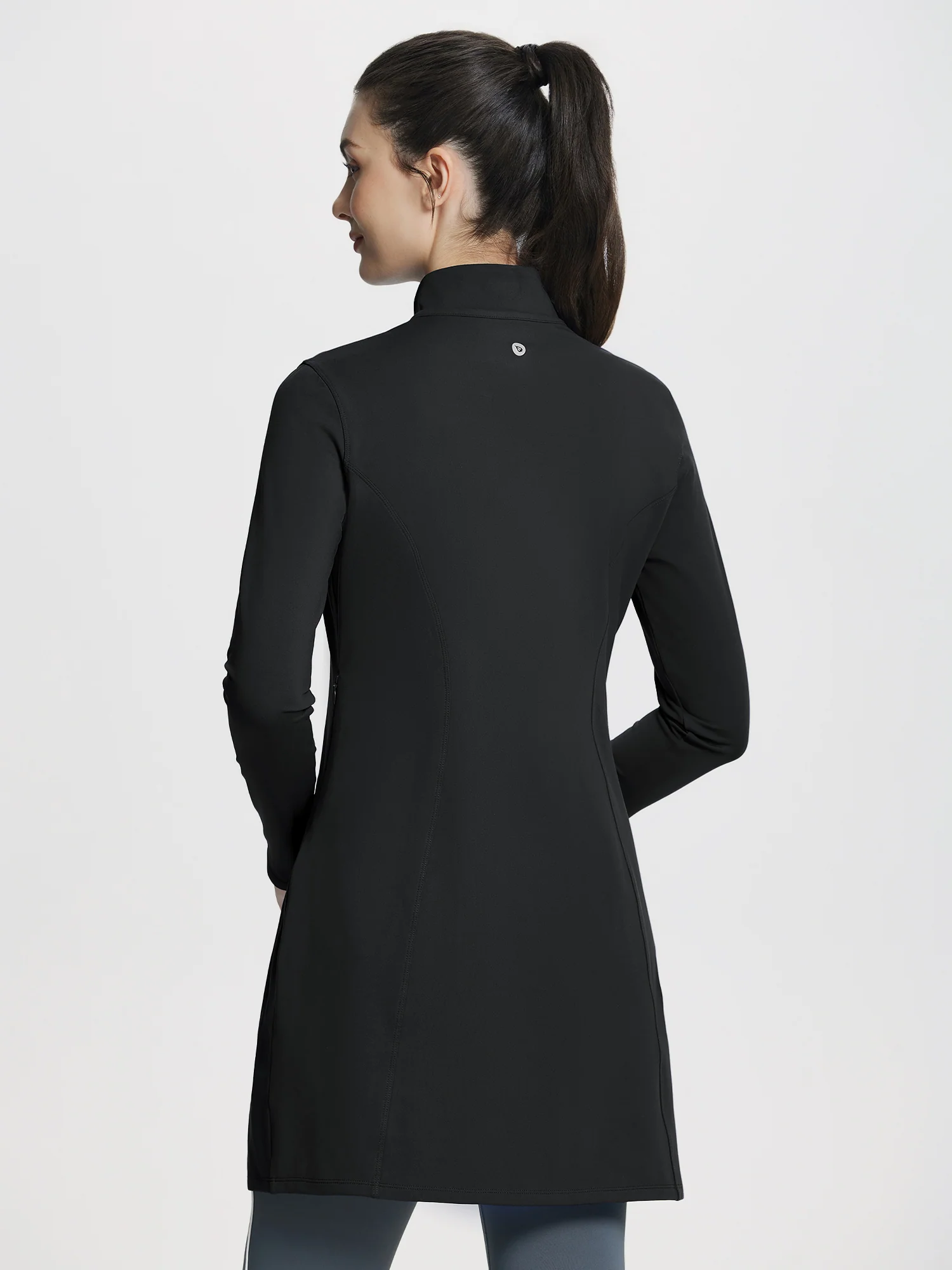 Quarter Zip Fleece Lined Knee Length Tunic Dress - Image 7