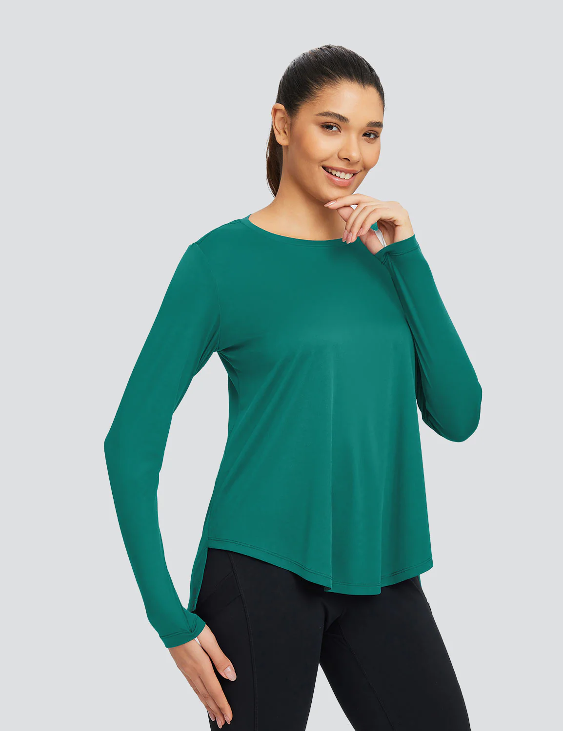 A Loose Crew Neck Long Sleeve T Shirt - Image 9