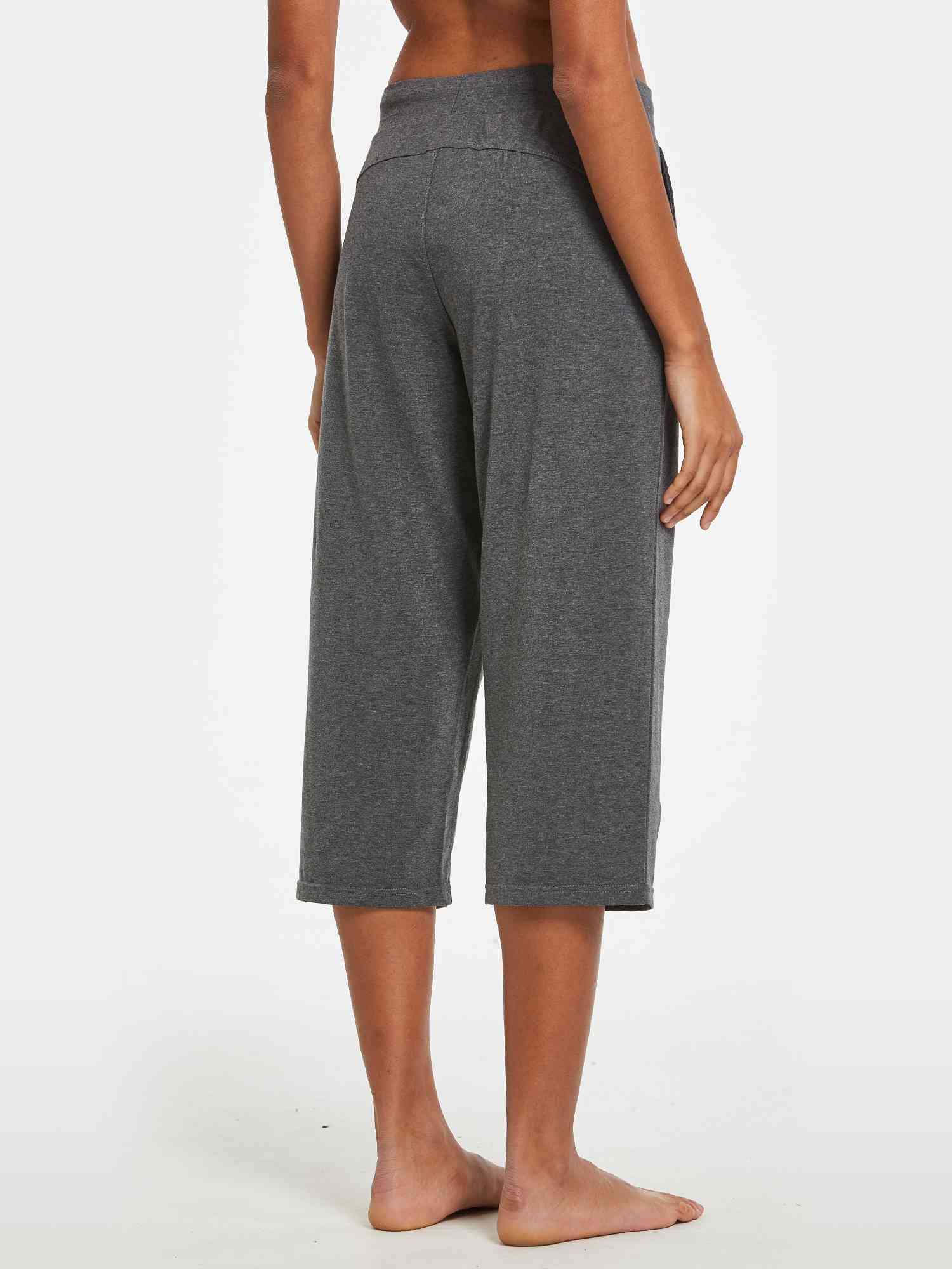 Women's Lightweight Wide-Leg Cotton Capri Pants - Image 29
