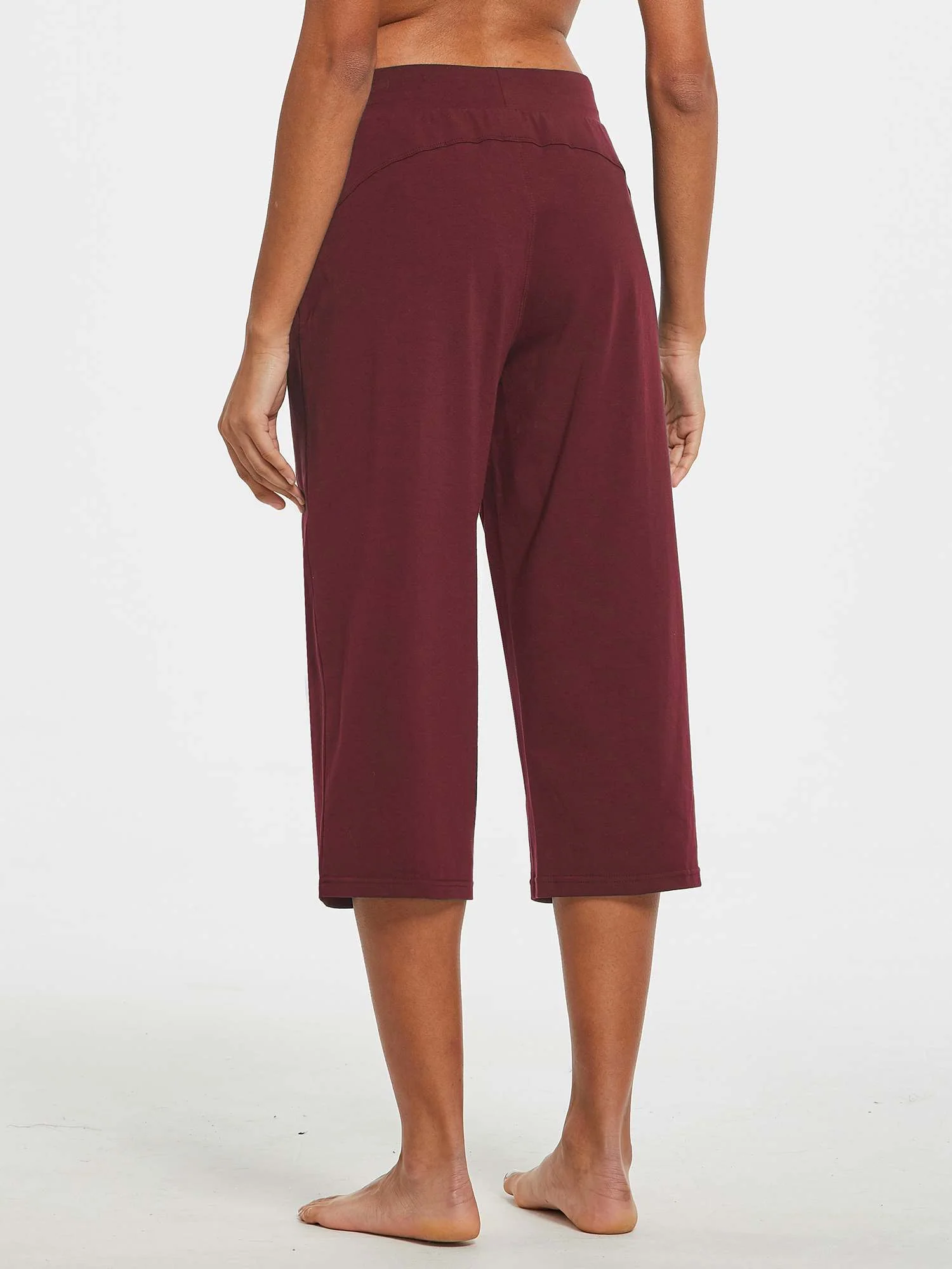 Women's Lightweight Wide-Leg Cotton Capri Pants - Image 39