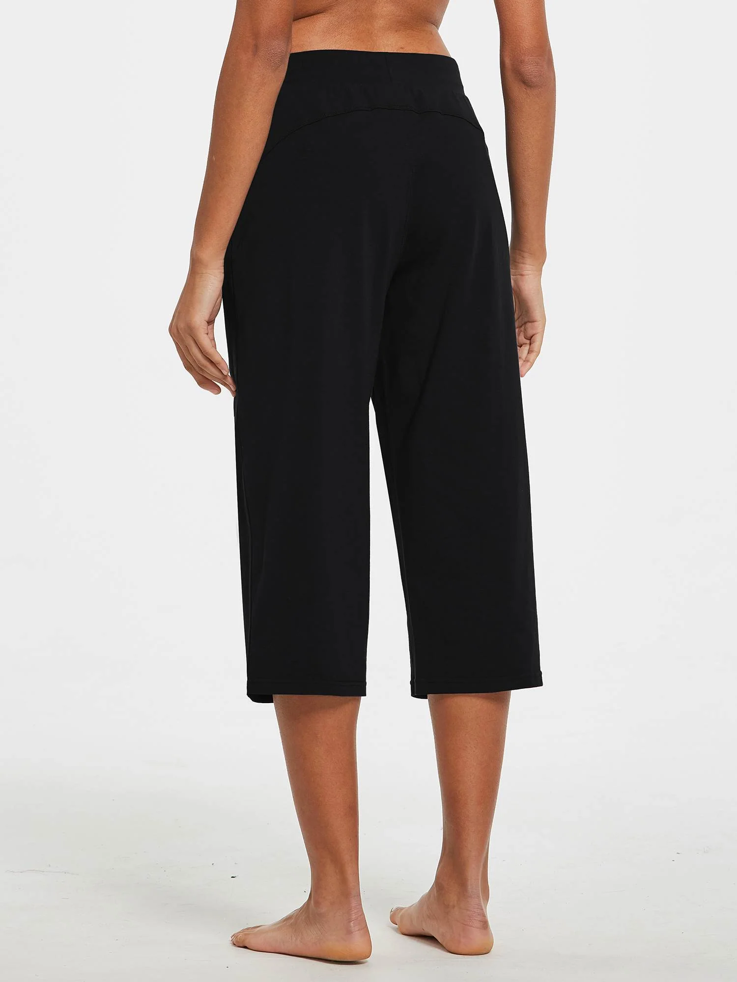 Women's Lightweight Wide-Leg Cotton Capri Pants - Image 6