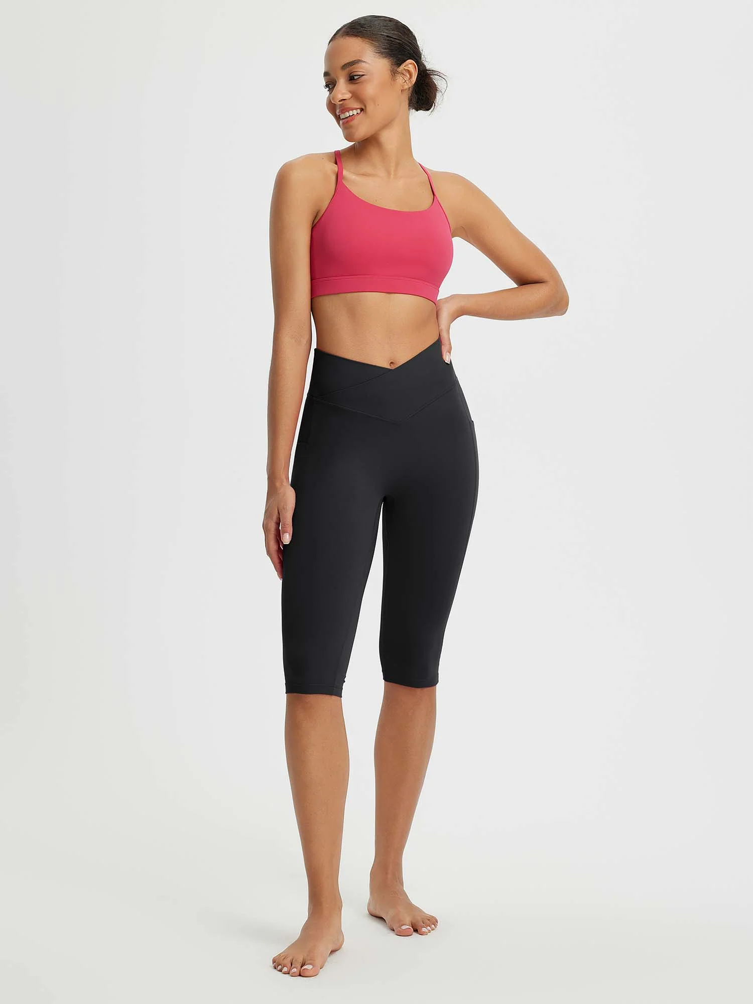 Women's 14" High-Waisted Crossover Capris - Image 4