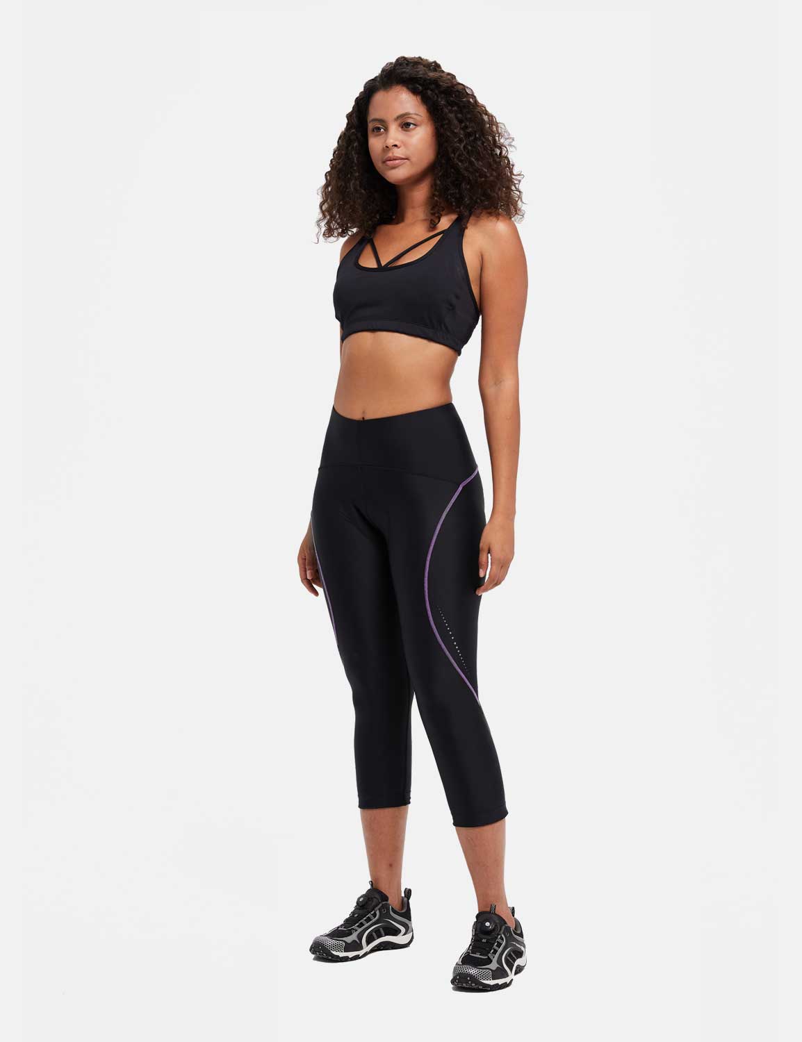 Women's UPF 50+ High-Waisted Padded Cycling Capris - Image 13