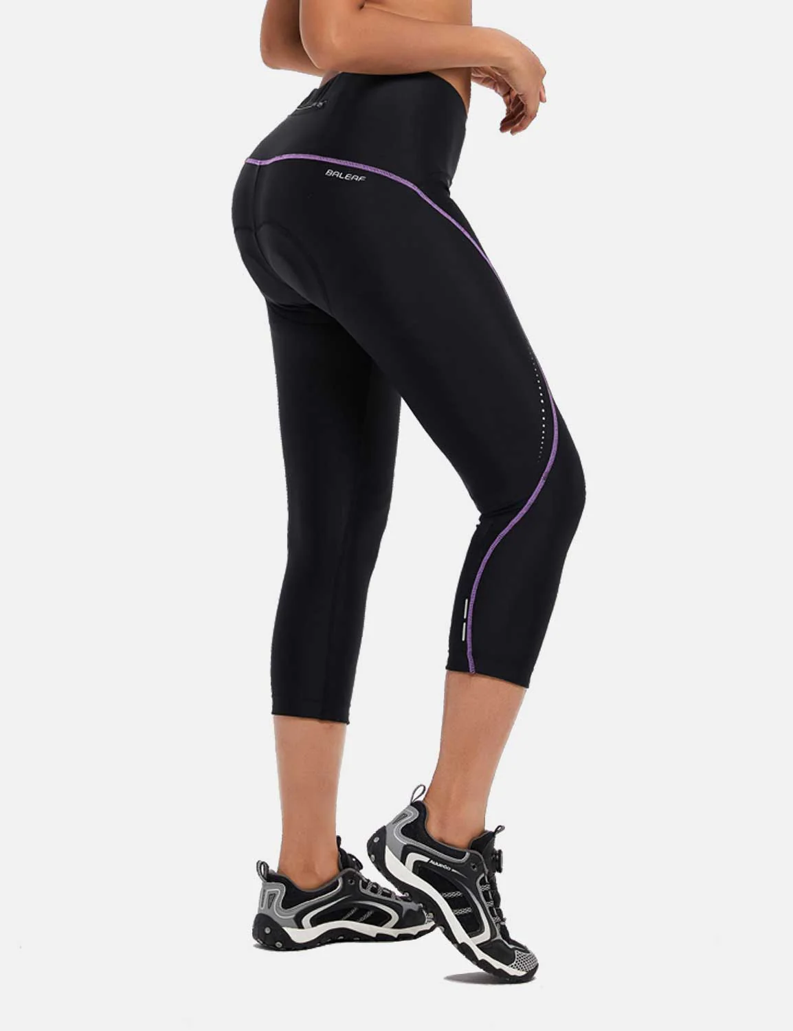 Women's UPF 50+ High-Waisted Padded Cycling Capris - Image 14