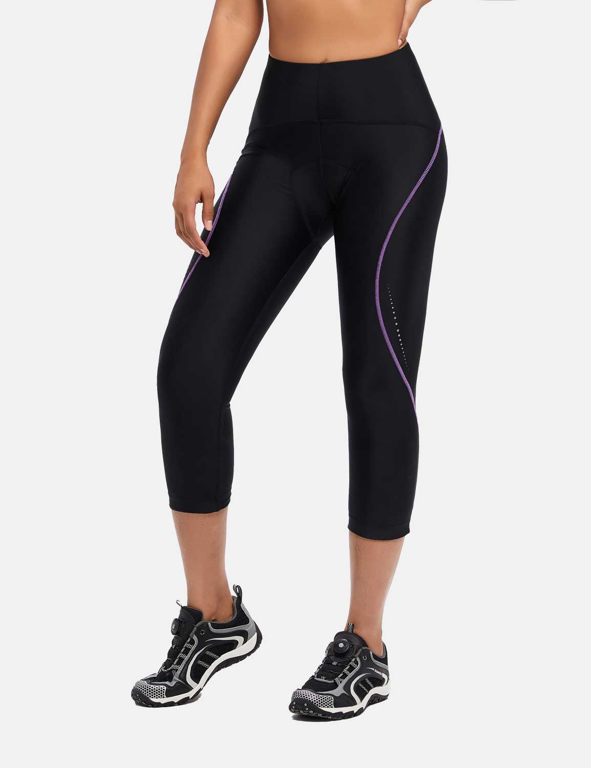 Women's UPF 50+ High-Waisted Padded Cycling Capris - Image 15