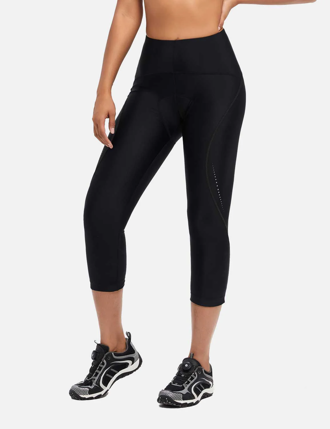 Women's UPF 50+ High-Waisted Padded Cycling Capris - Image 25