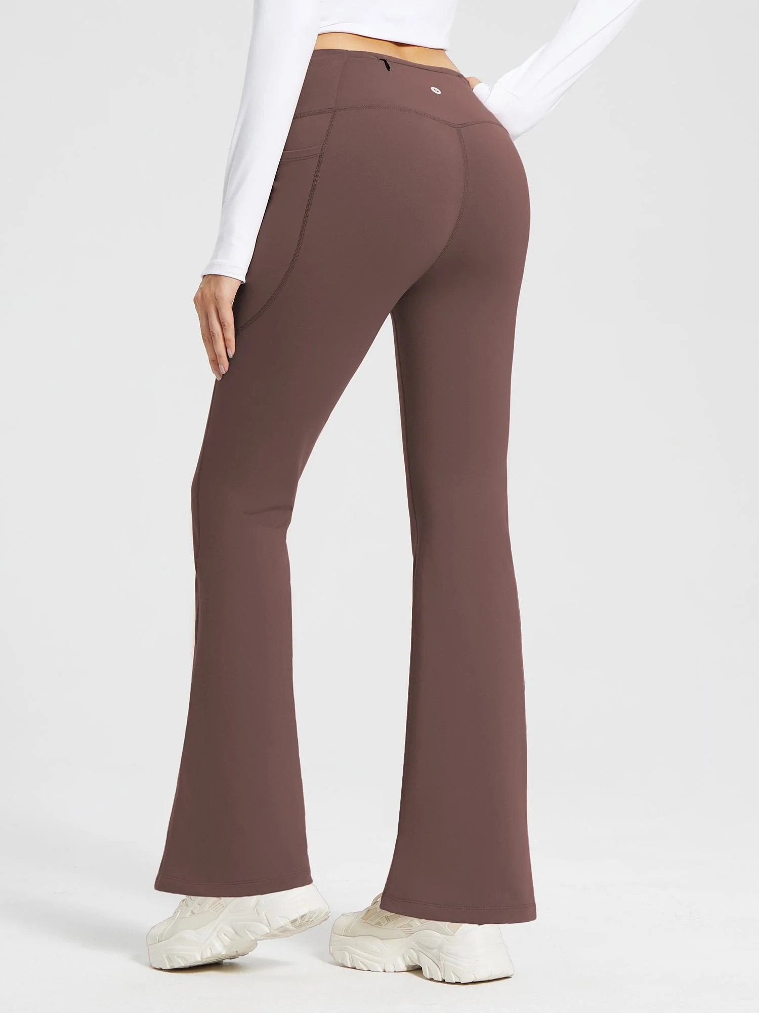 High-Waist Fleece-Lined Drawstring Flare Pants - Image 21