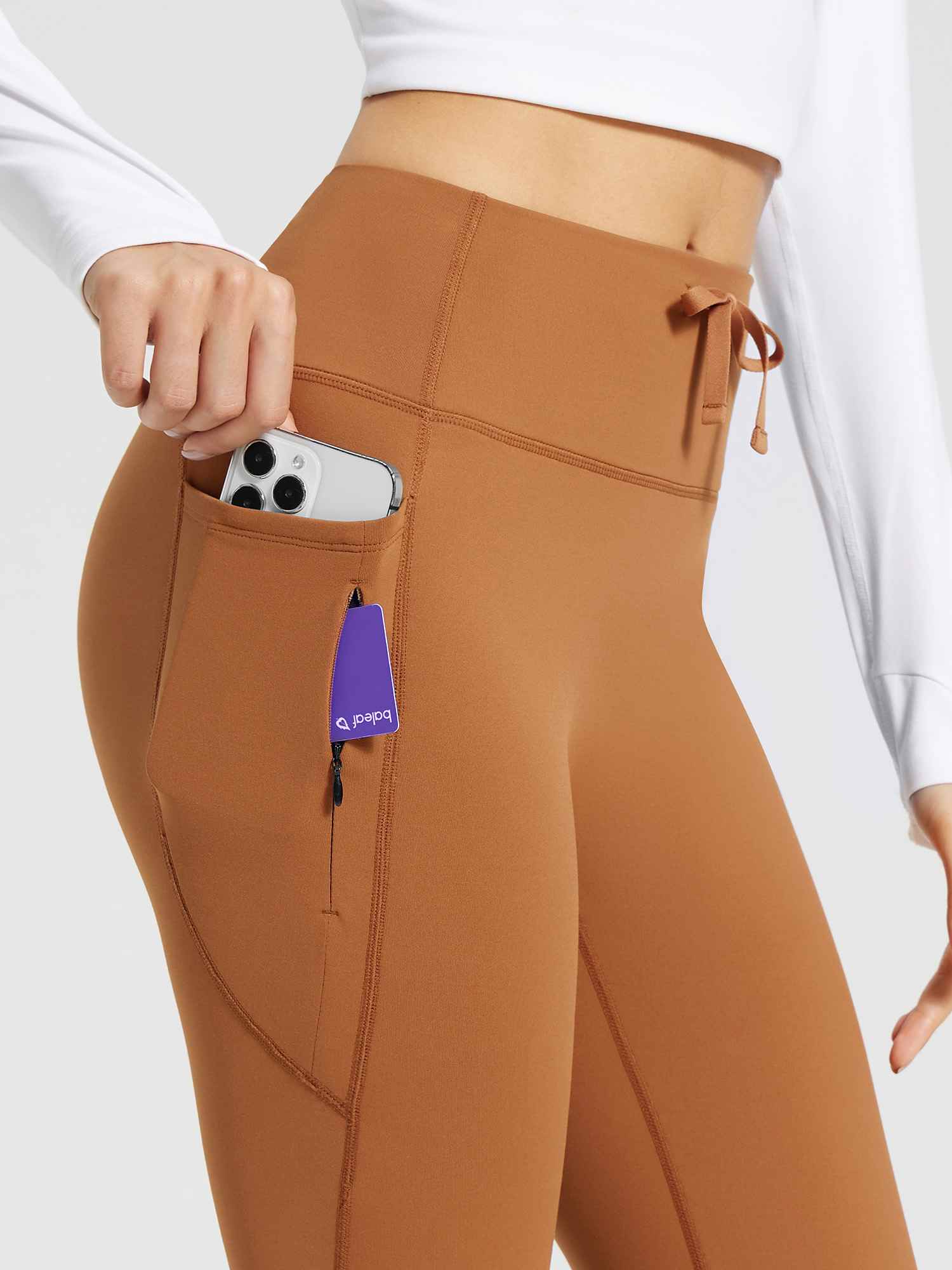 High-Waist Fleece-Lined Drawstring Flare Pants - Image 28