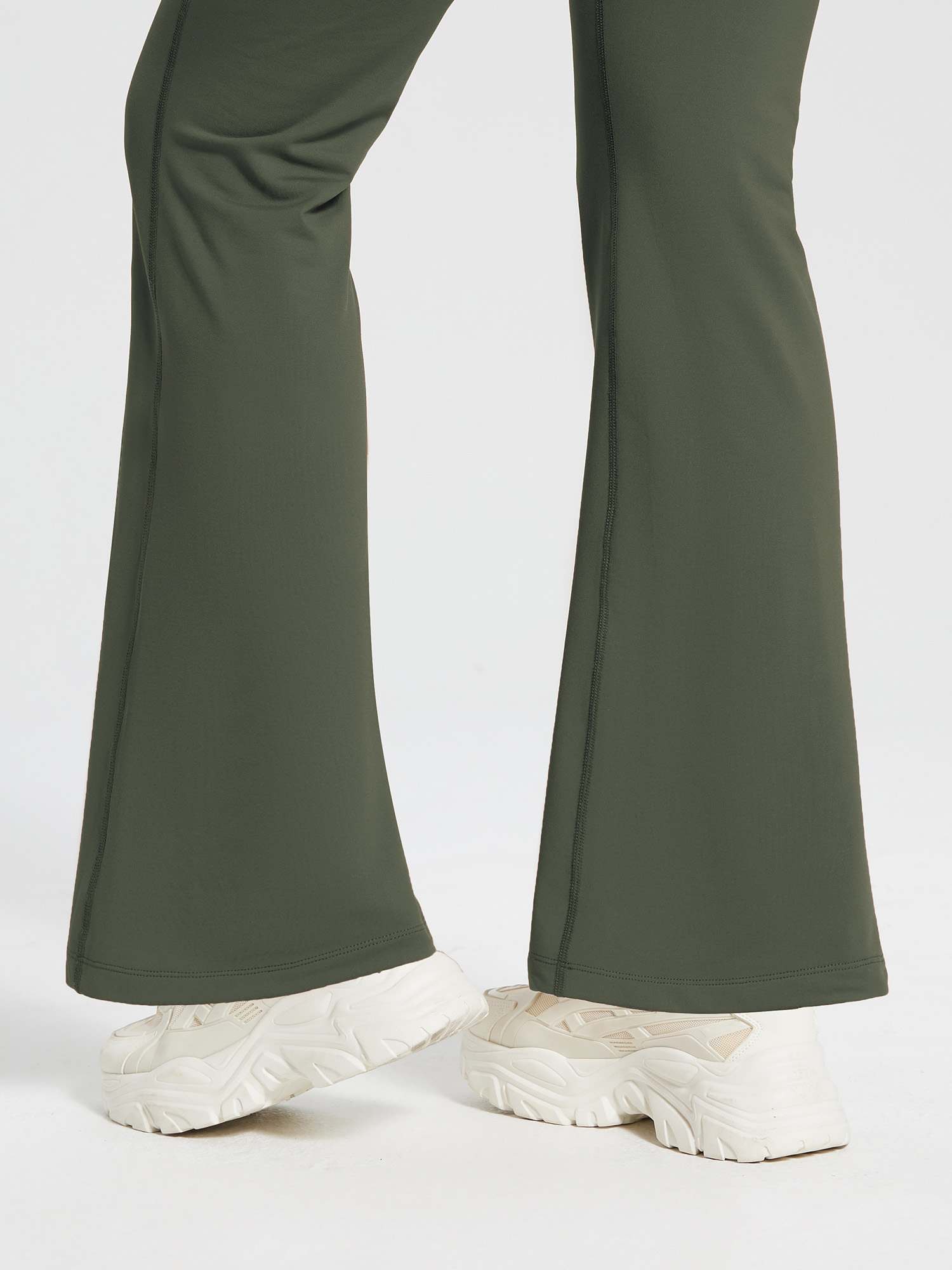 High-Waist Fleece-Lined Drawstring Flare Pants - Image 45