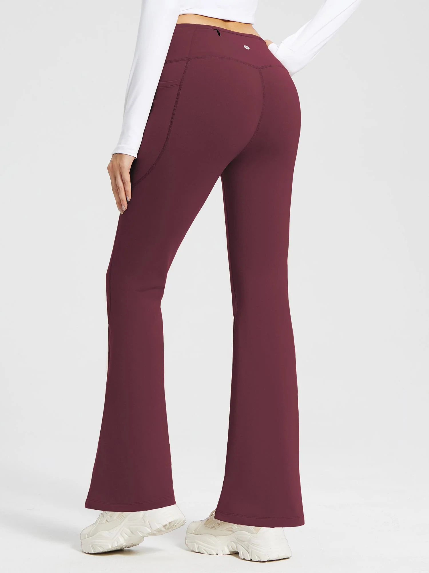 High-Waist Fleece-Lined Drawstring Flare Pants - Image 5