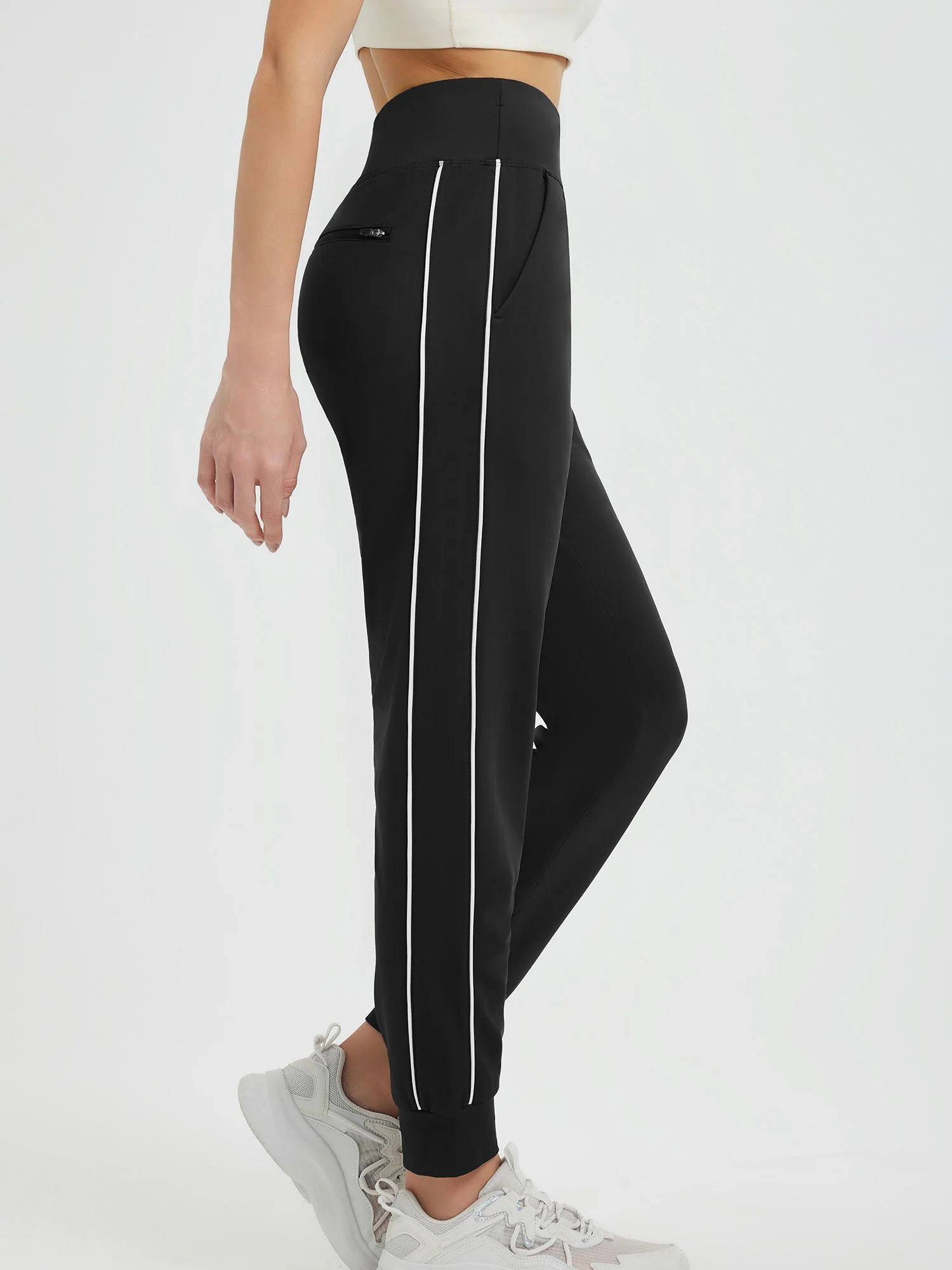 Flat Waist Fleece-Lined Running Joggers - Image 11