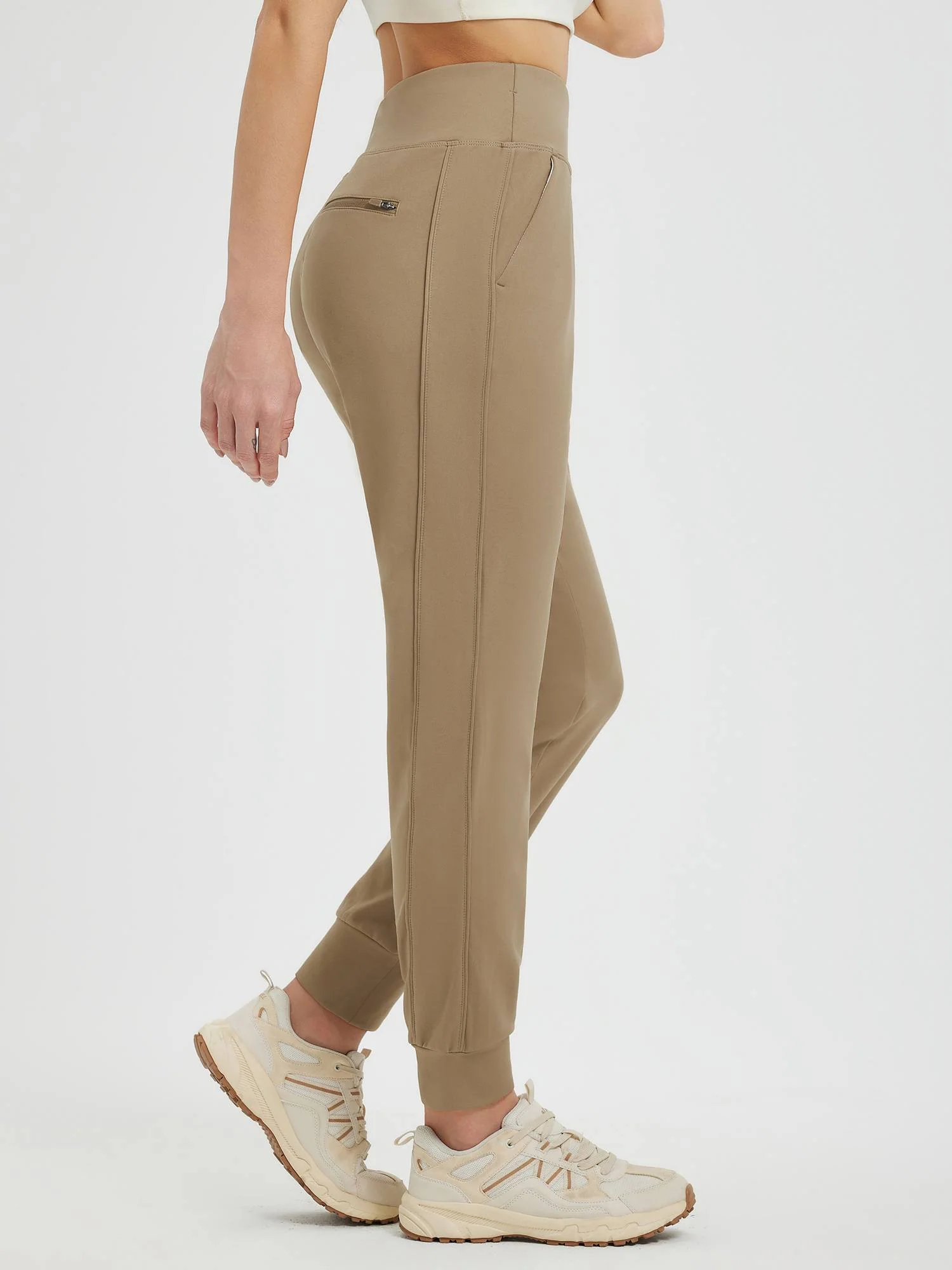 Flat Waist Fleece-Lined Running Joggers - Image 15