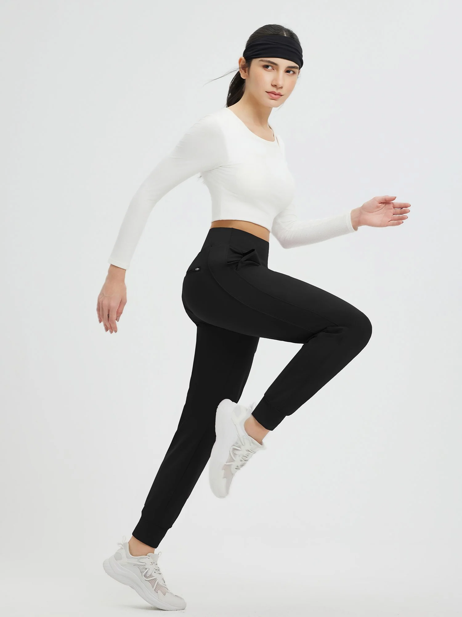 Flat Waist Fleece-Lined Running Joggers - Image 22