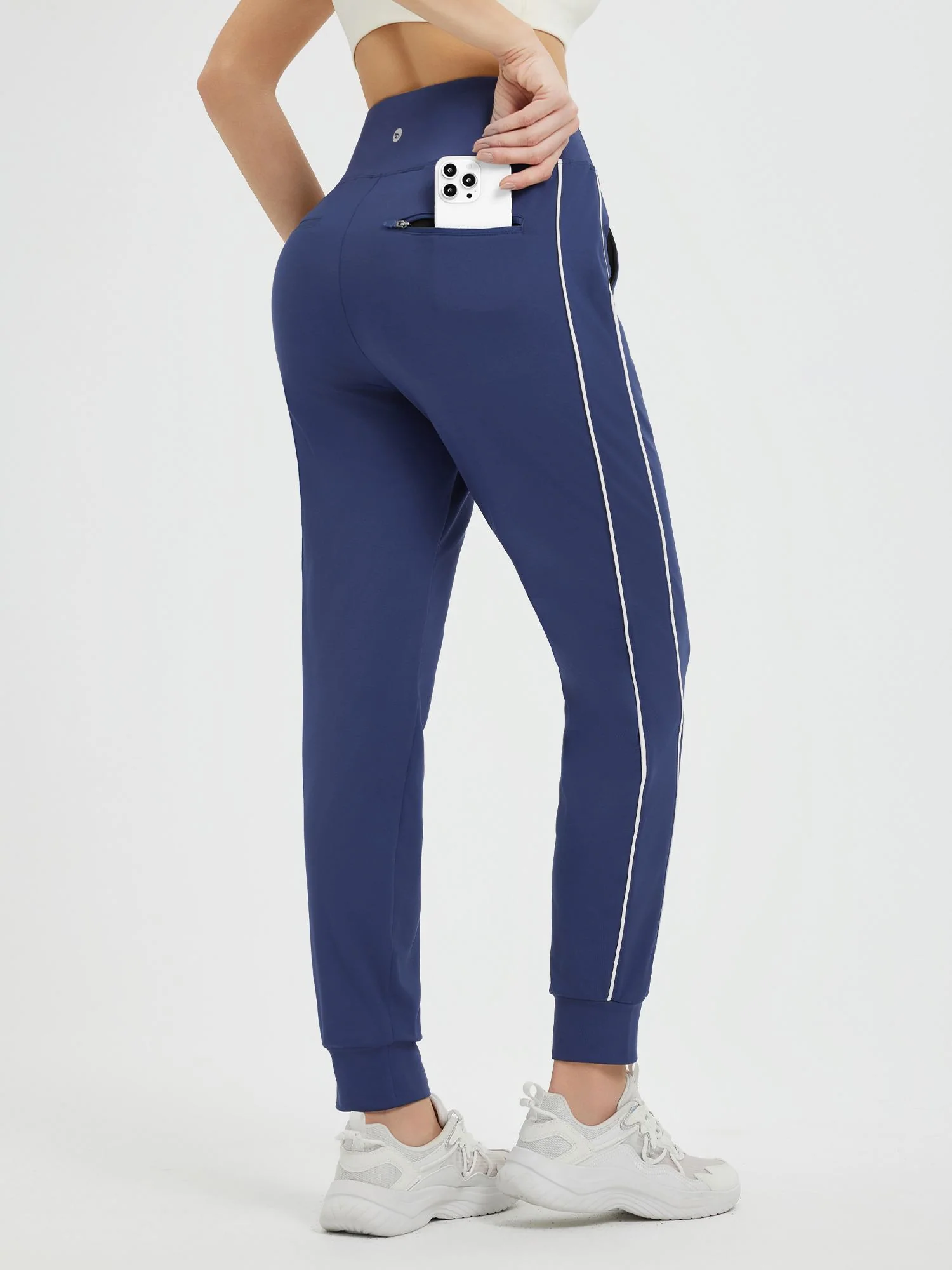 Flat Waist Fleece-Lined Running Joggers - Image 26