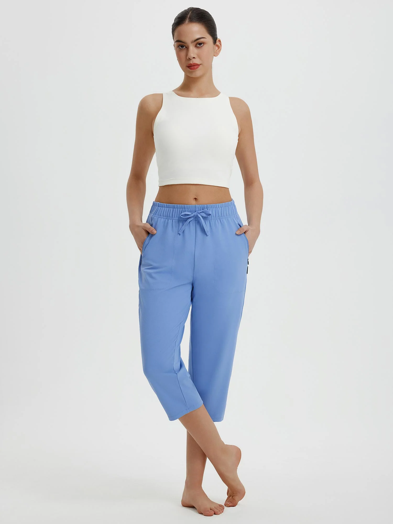 Women's 19" Quick-Dry Yoga Capri Pants - Image 20