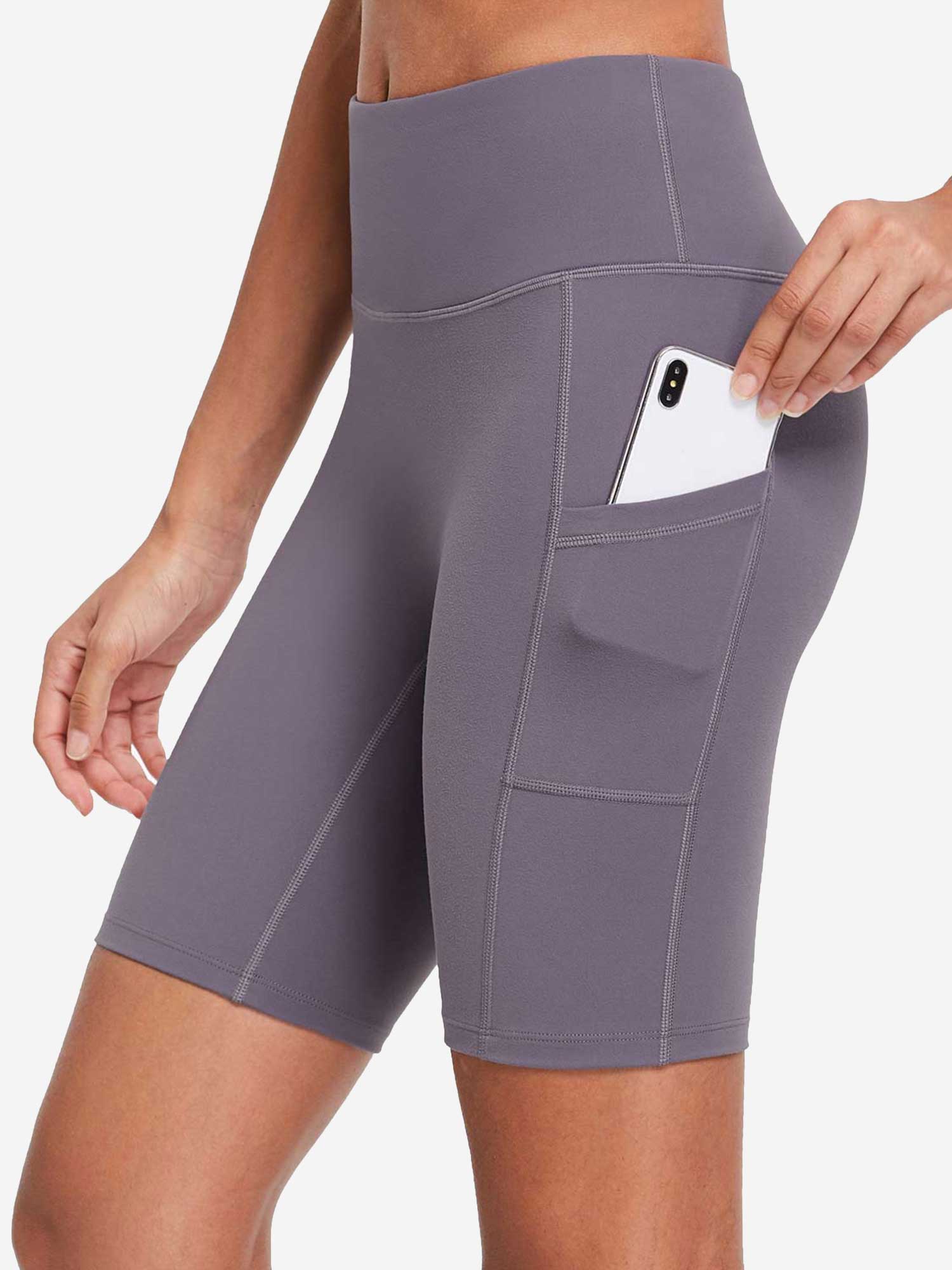 Women's 8" High-Waisted Compression Biker Shorts with Side Pockets - Image 12