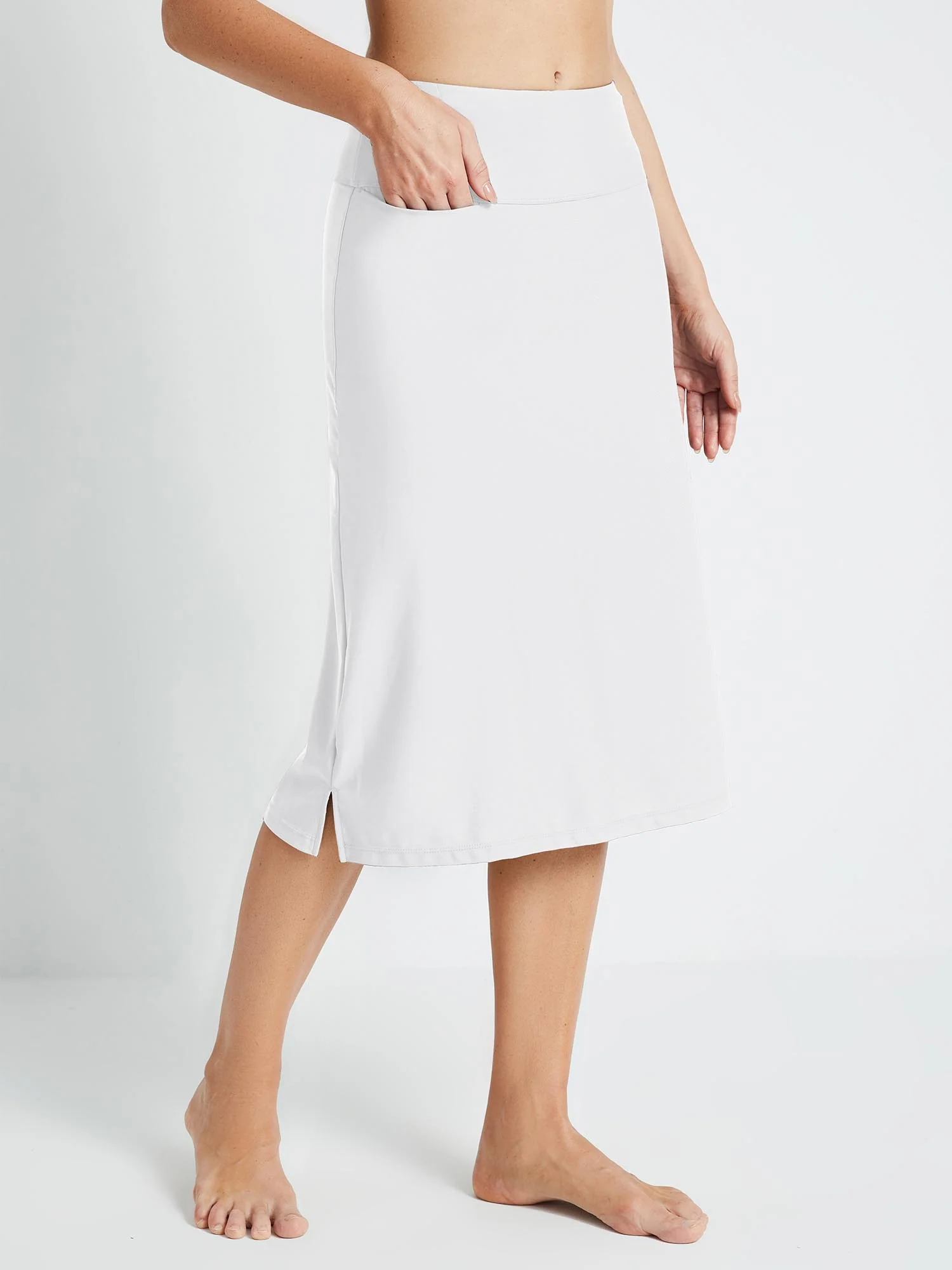 High Waisted Split-Hem Swim Skirt - Image 25