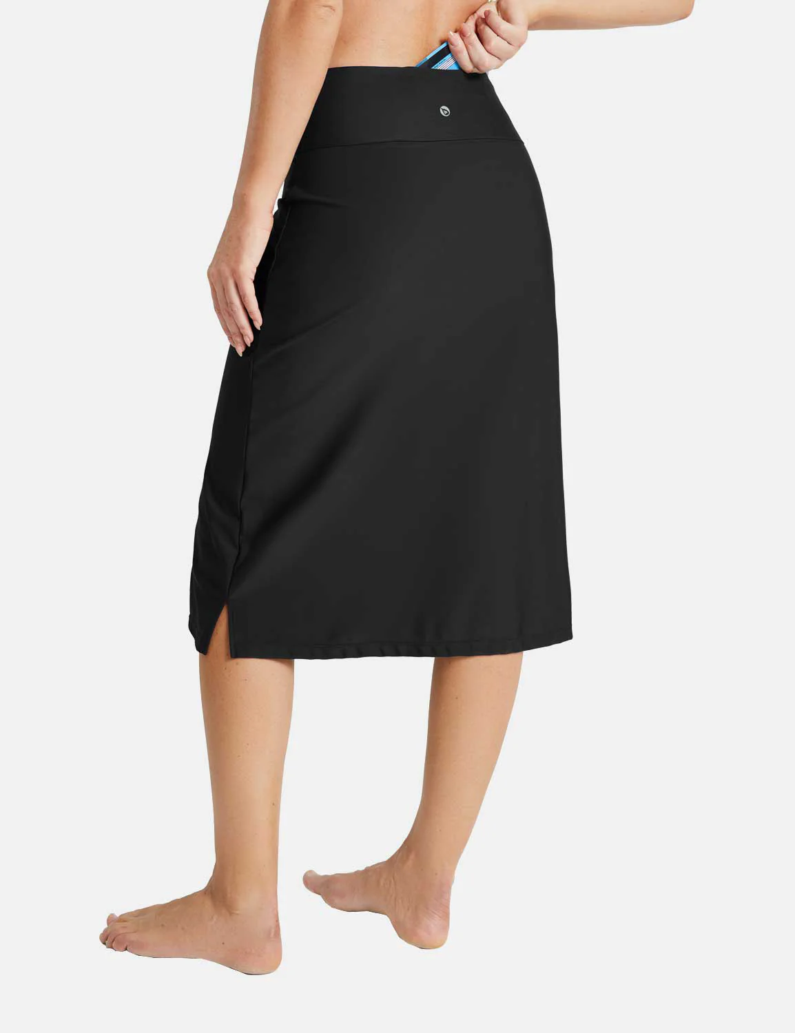 High Waisted Split-Hem Swim Skirt - Image 4