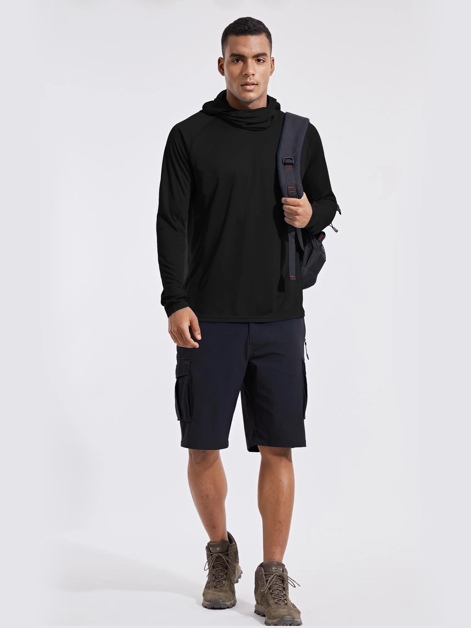 Men's UPF 50+ Sun Protection Hoodie with Built-in Mask - Image 36