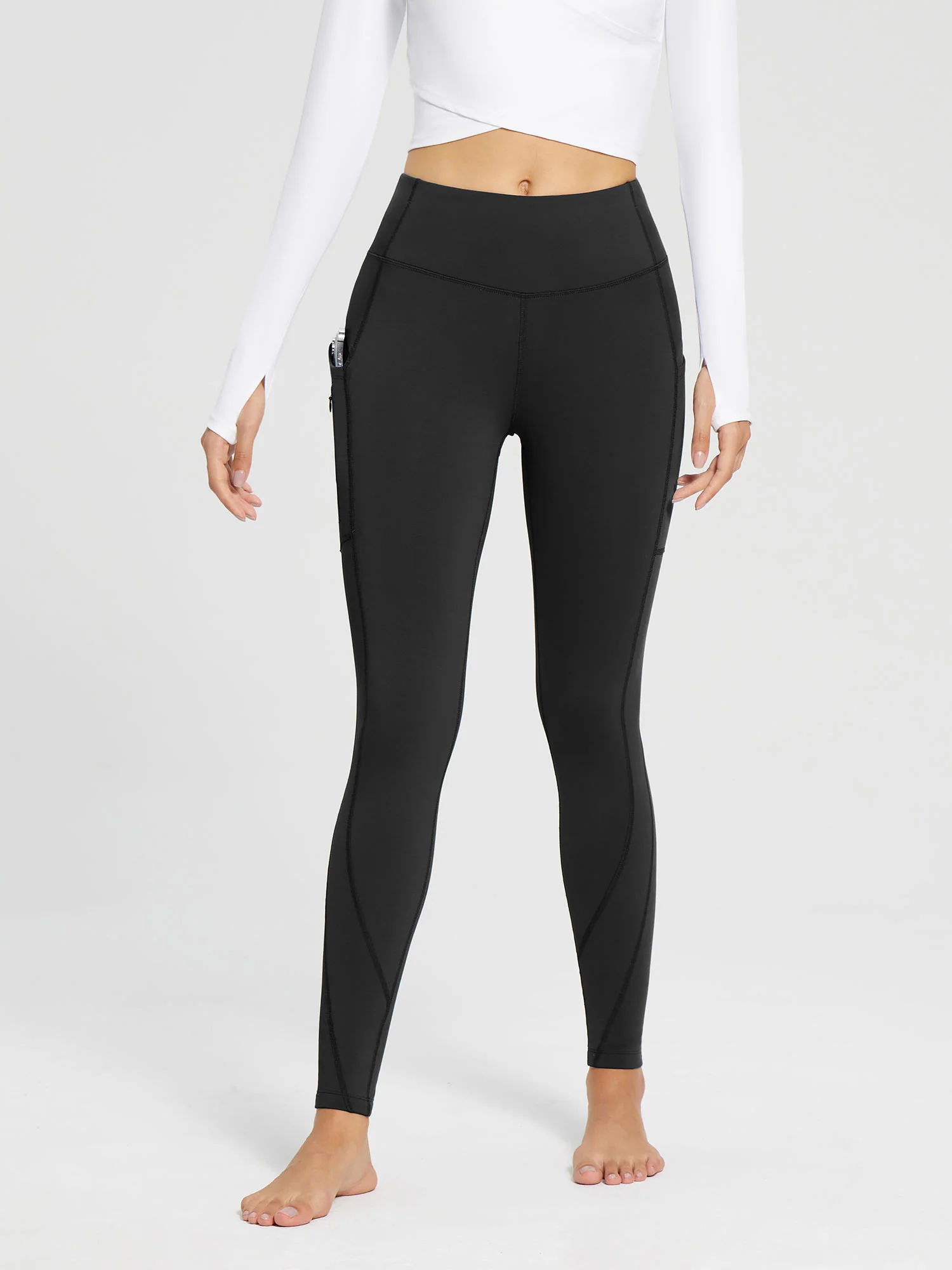 Laureate Fleece-Lined High Rise Pocket Leggings - Image 3