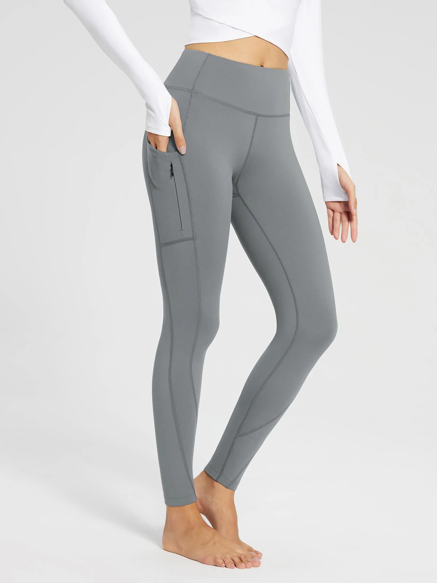 Laureate Fleece-Lined High Rise Pocket Leggings - Image 7