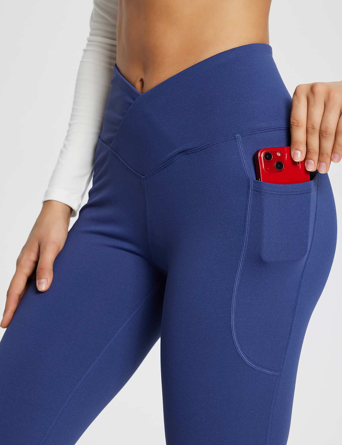 Laureate Women's 29" Crossover High-Waisted Flare Yoga Pants - Image 11