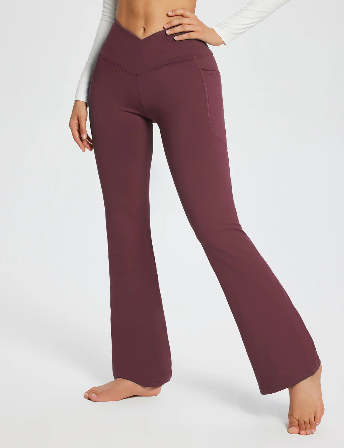 Laureate Women's 29" Crossover High-Waisted Flare Yoga Pants - Image 19