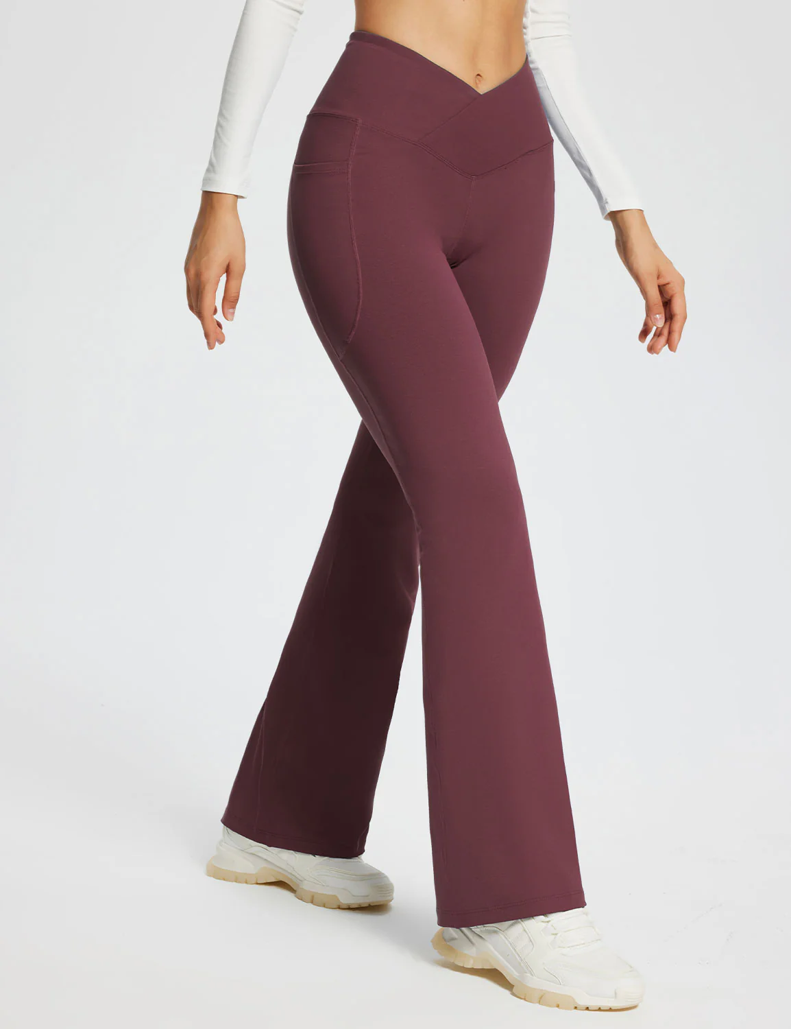 Laureate Women's 29" Crossover High-Waisted Flare Yoga Pants - Image 22