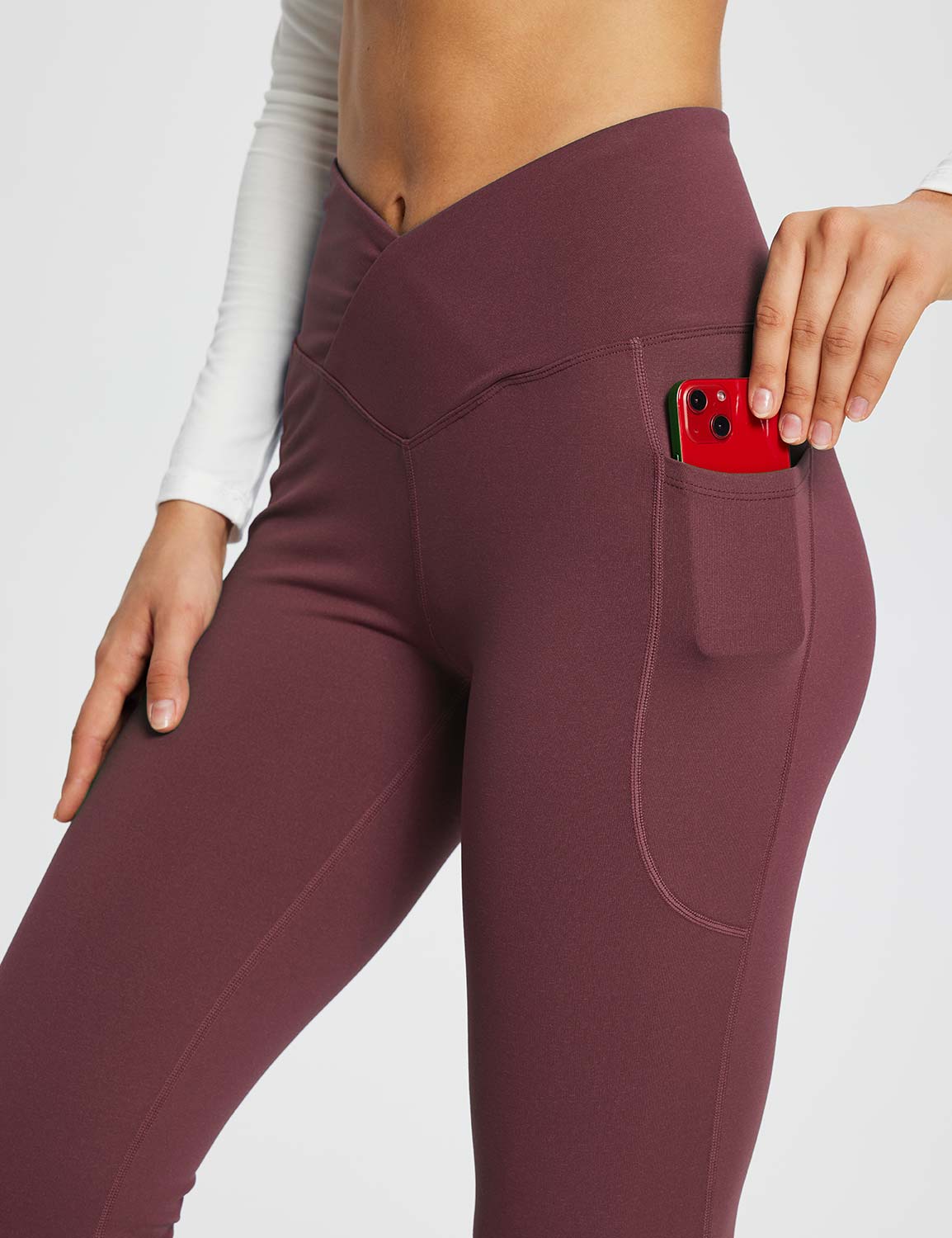 Laureate Women's 29" Crossover High-Waisted Flare Yoga Pants - Image 23