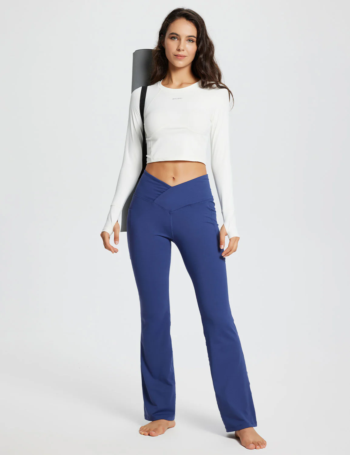 Laureate Women's 29" Crossover High-Waisted Flare Yoga Pants - Image 8