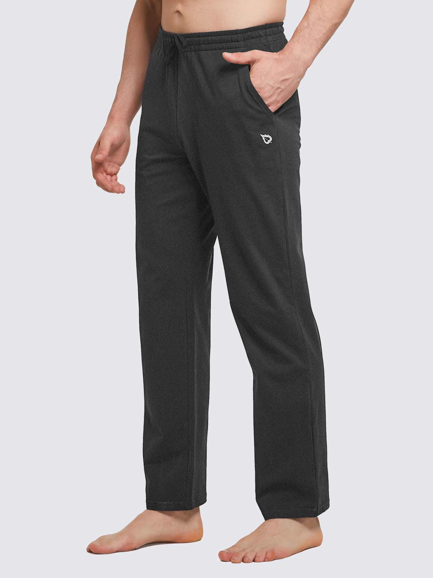 Men's Cotton Straight-Leg Lounge Drawstring Pants - Image 4