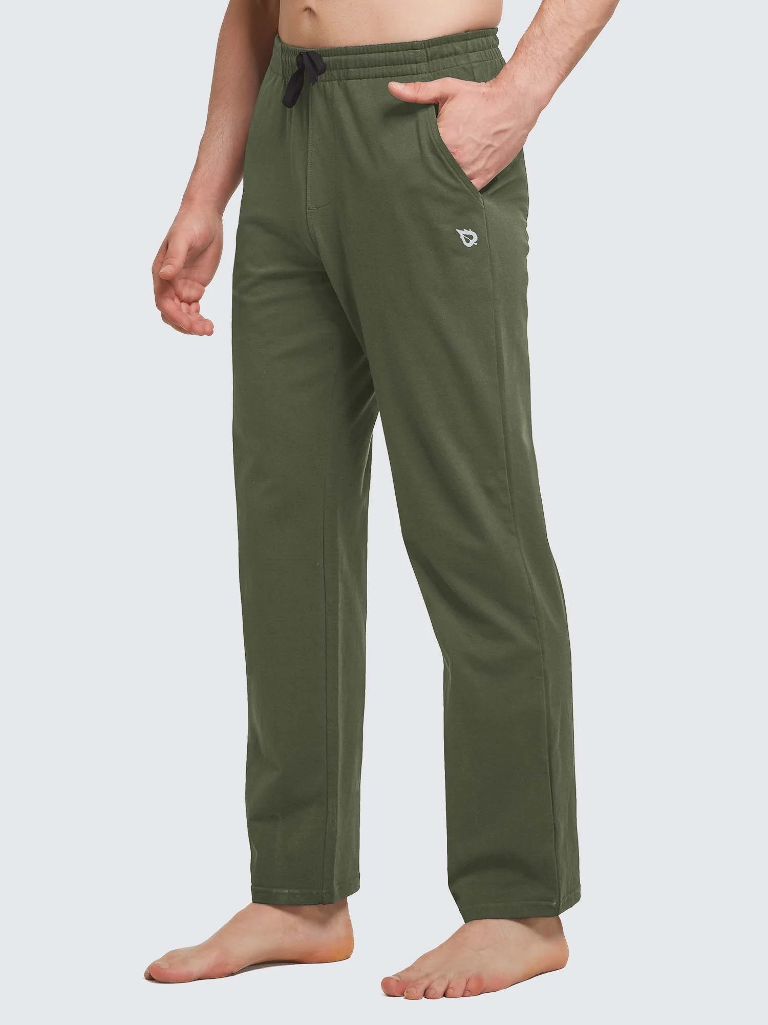 Men's Cotton Straight-Leg Lounge Drawstring Pants - Image 9